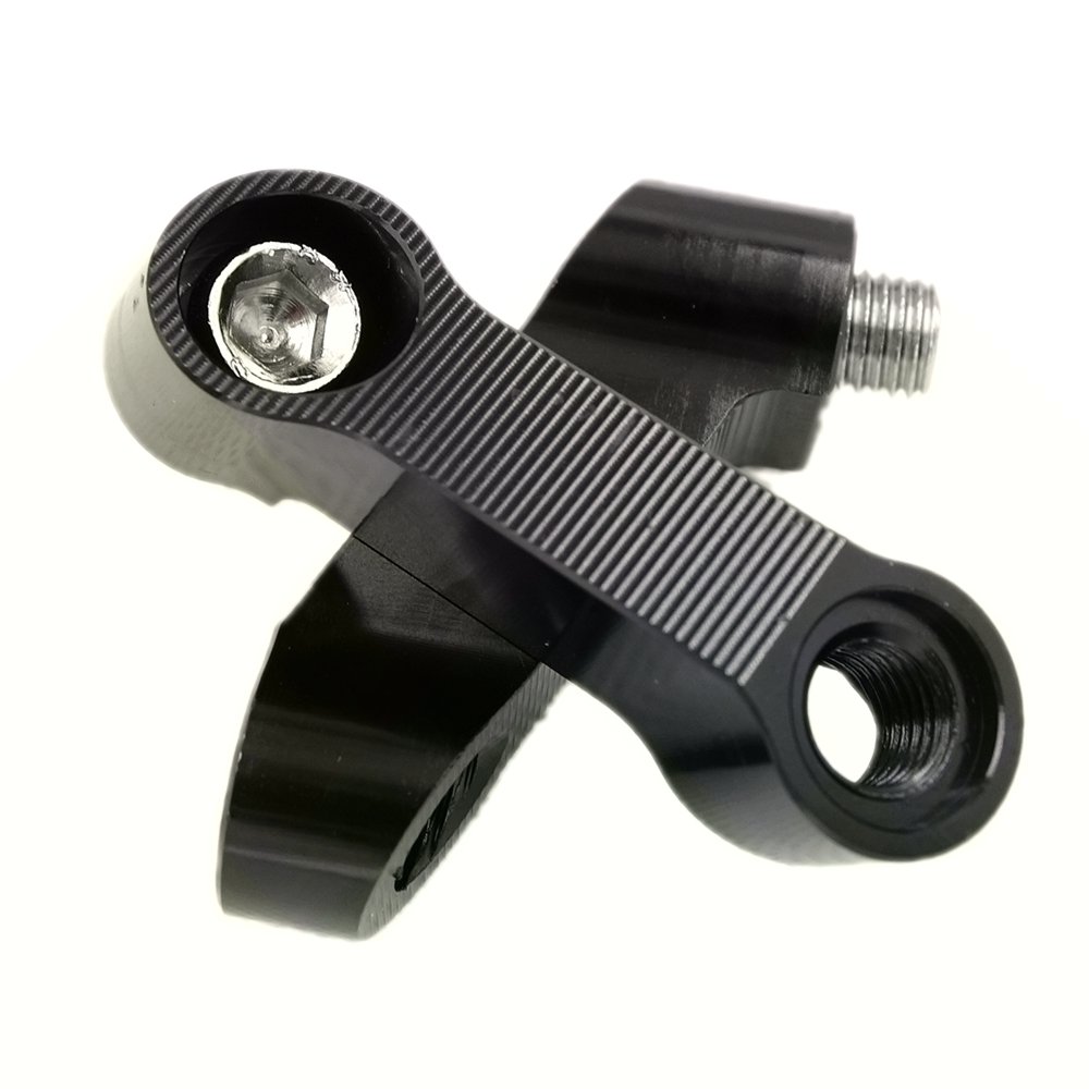 Universal Motorcycle Mirror Mount Risers - 10mm Right Thread CNC Aluminum Extenders for Enhanced Rearview Visibility | Perfect for Harley, Honda, Yamaha & More | Ideal for Highway Riding and Urban Commuting