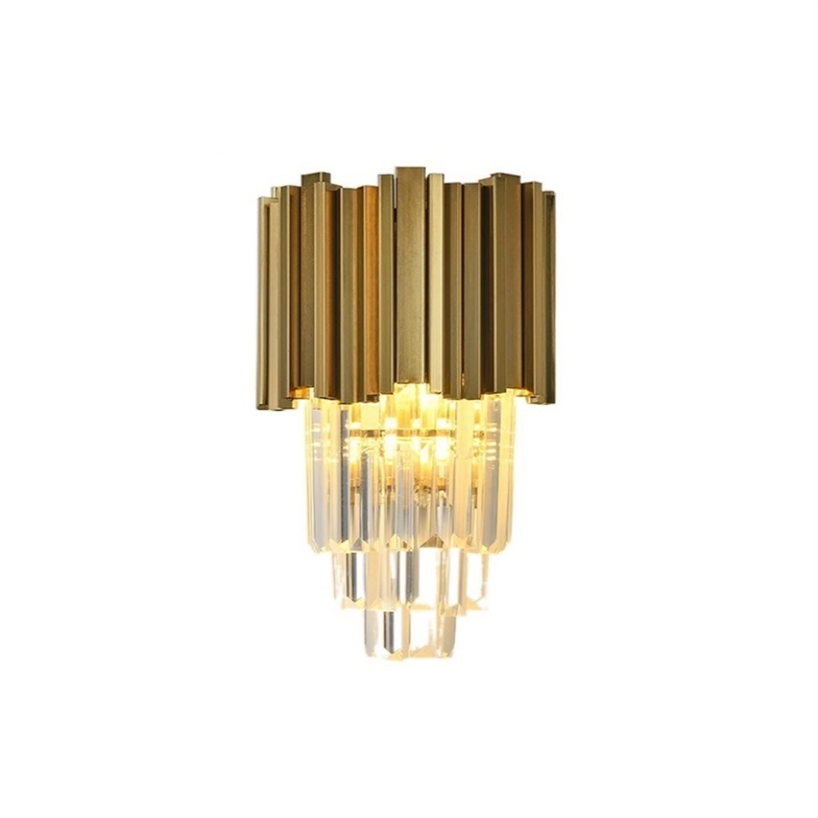 Elegant Gold Crystal Wall Lamps - LED Bedroom Lighting Fixtures for Living Room, Study & Home Decor | Perfect for Ambient Lighting & Wall Accents