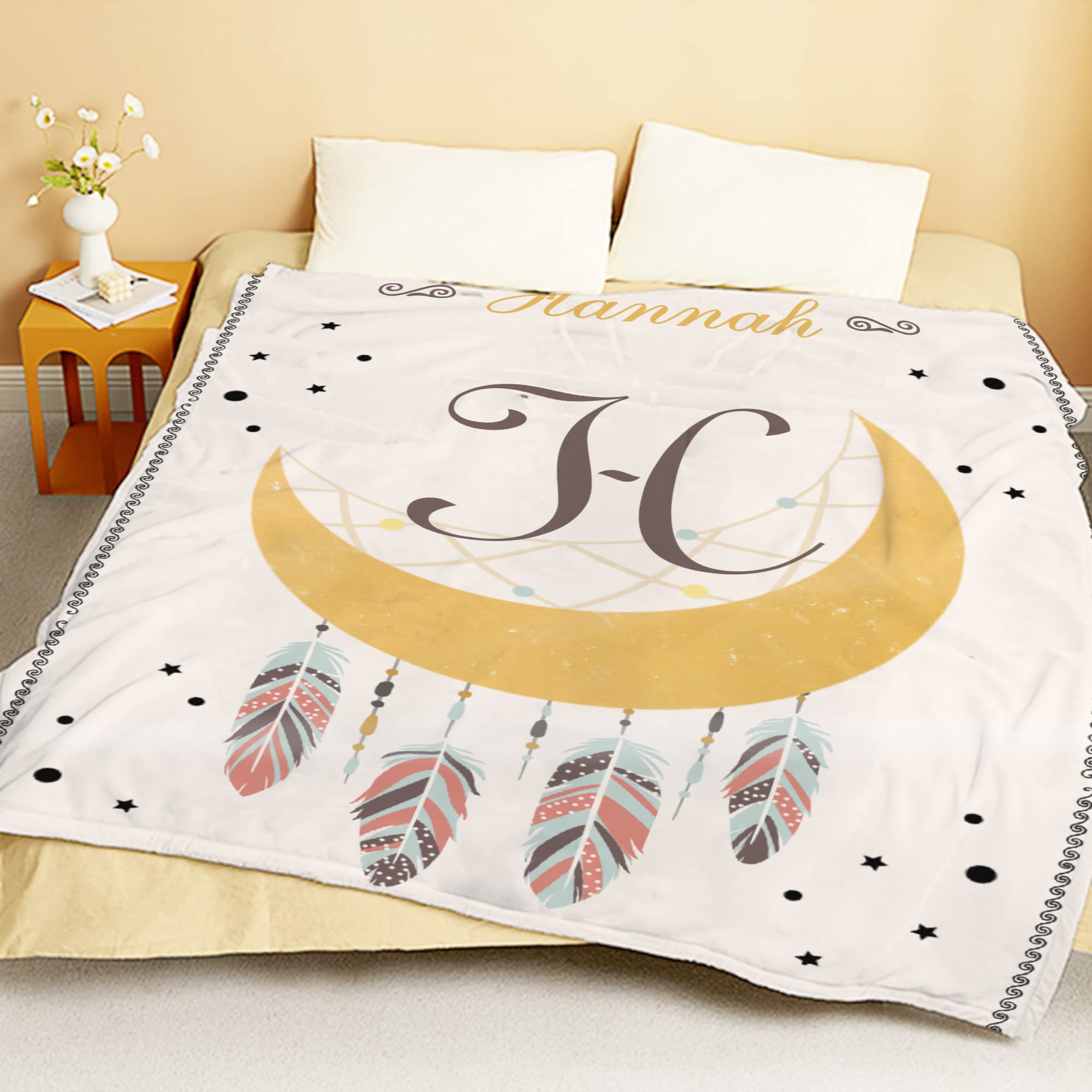 Personalized Baby Blankets for Boys & Girls with Name - Ultra Soft Newborn Blanket | Custom Embroidered Baby Name Blanket | Kids Throw Blanket for Nursery, Stroller & Photo Shoots | Perfect Baby Shower Gift