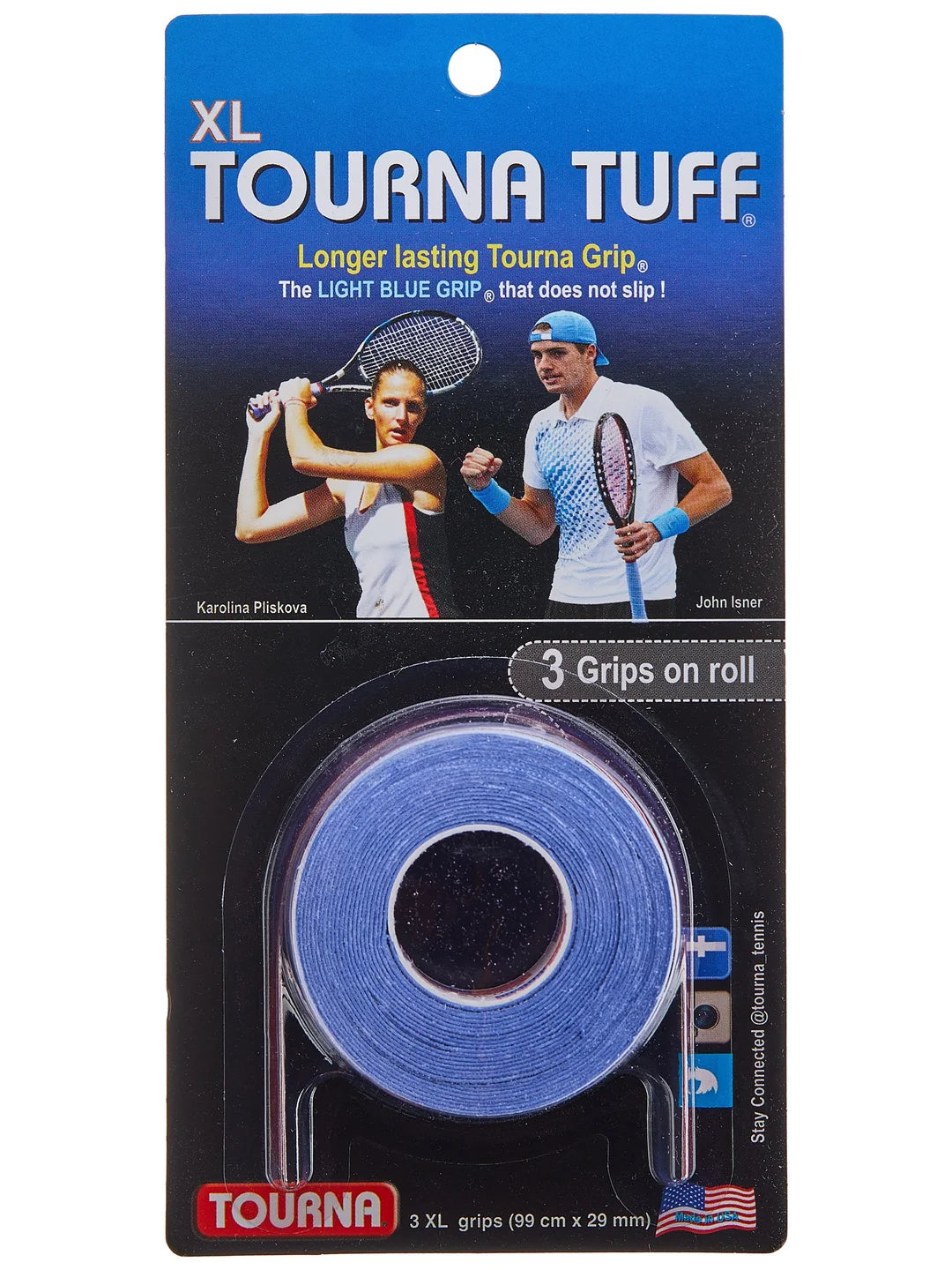 Tourna Tuff XL Overgrip - 3 Pack | Premium Tennis Grip Tape for Enhanced Sweat Absorption & Control | Perfect for Tennis, Pickleball & Racquetball Players