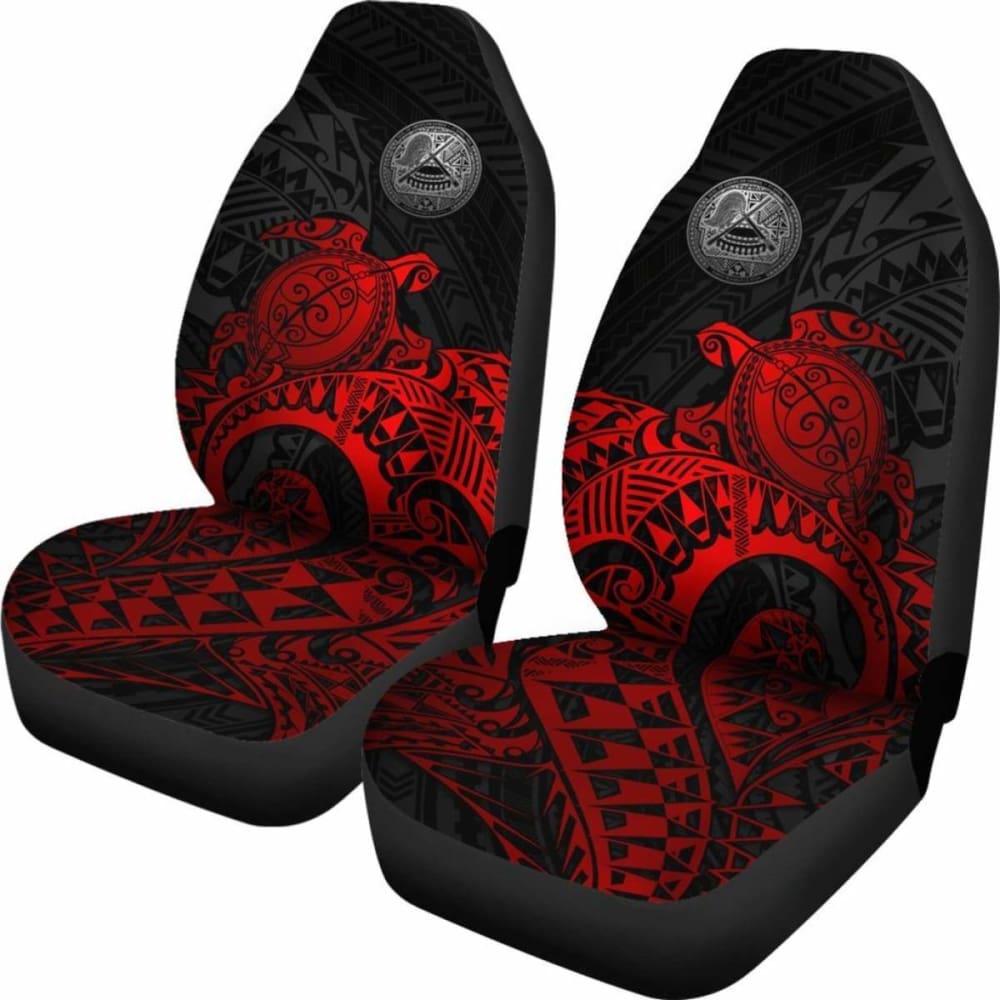 Premium American Samoa Car Seat Covers with Seal Turtle Design (Red) - Durable, Comfortable & Stylish - Perfect for Cars, Trucks & SUVs - Great Gift for Turtle Lovers & Eco-Conscious Drivers