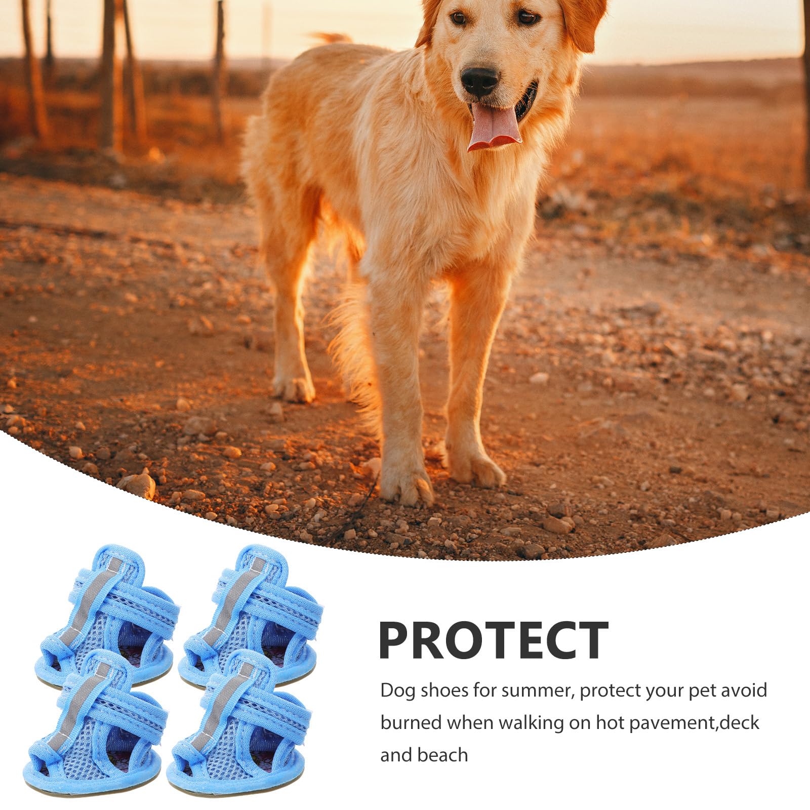 **Breathable Mesh Dog Sneakers - Summer Sandals for Small Dogs, Pack of 4 (Size L) - Protect Paws on Hot Pavement & Outdoor Adventures**