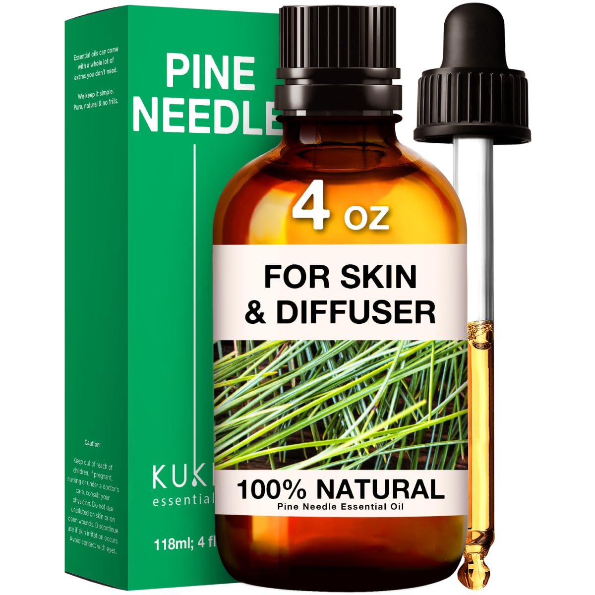 100% Pure Pine Essential Oil for Diffusers & Candle Making - Natural Pine Needle Oil for Aromatherapy, DIY Soaps & Home Fragrance (4 fl oz) - Perfect for Relaxation, Spa & Holiday Decor