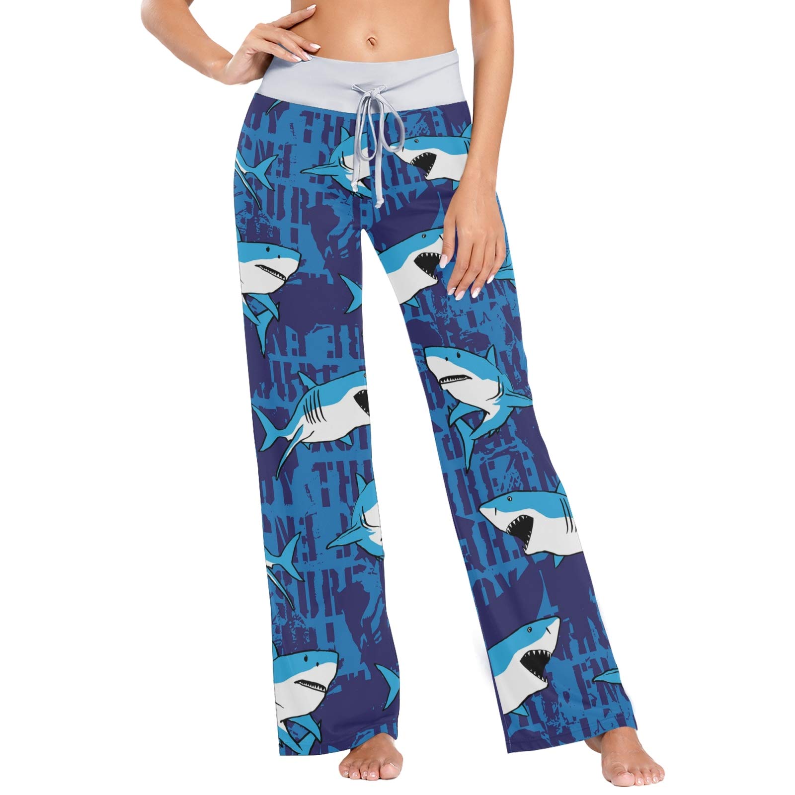 Poeticcity Women's Stretchy Lounge Pants - Soft Sleepwear Pajama Pants with Wide Leg Design (XS-XL) - Perfect for Relaxing at Home, Sleeping & Lounging Comfortably