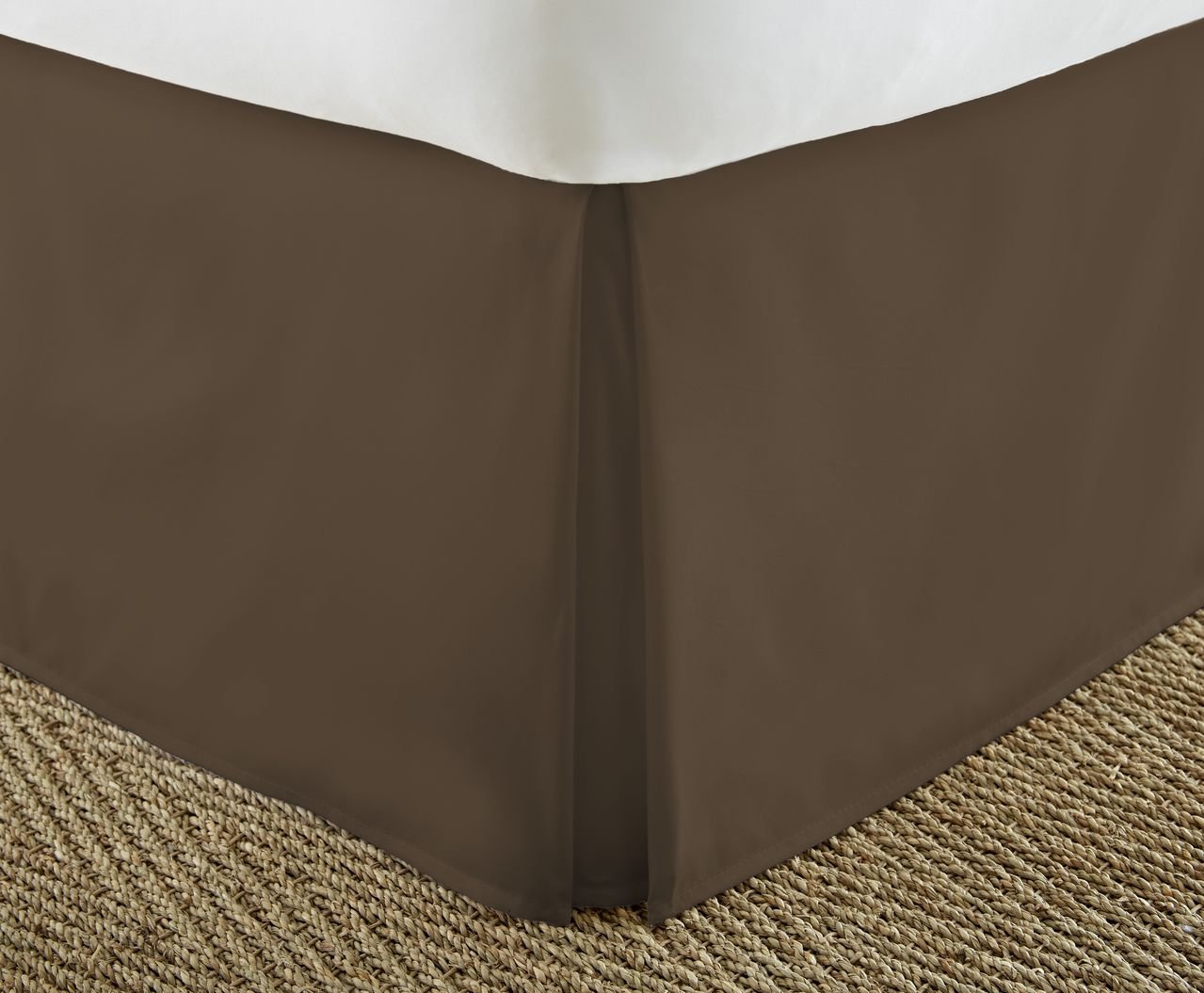 ienjoy Home Collection Pleated Bed Skirt - King Size Chocolate Brown for Luxury Bedroom Decor | Perfect for Master Bedrooms & Guest Rooms
