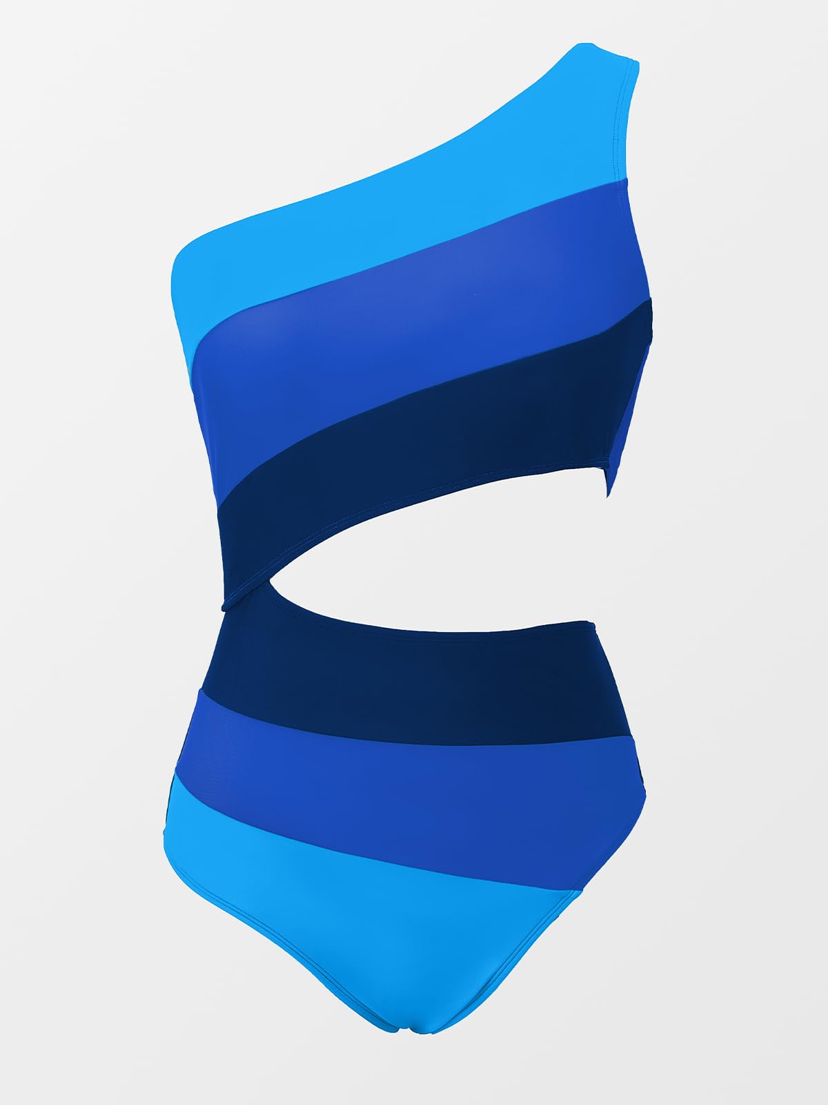 CUPSHE Women's One Shoulder One Piece Swimsuit - Sexy Cutout Color Block Bathing Suit for Beach, Pool & Summer Vacation | Tummy Control Swimwear
