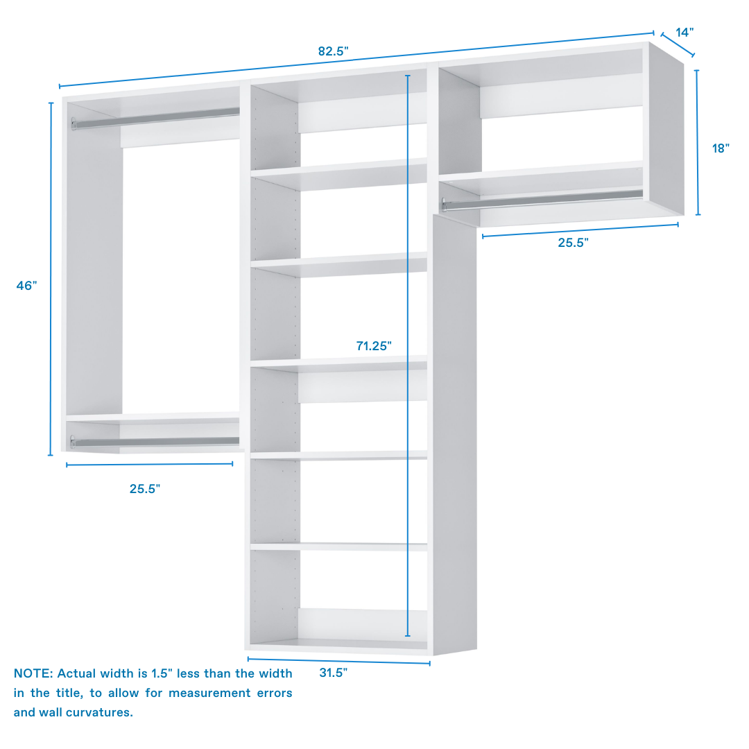 Total Closet Kit - Premium Closet Organization System for Home & Office Storage Solutions | Perfect for Bedrooms, Walk-in Closets & Small Spaces