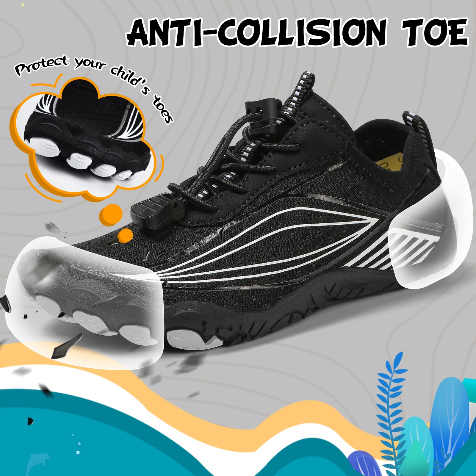IEEILULU Barefoot Shoes for Kids - Boys & Girls Water Shoes for Beach, Pool, and Outdoor Play - Lightweight & Flexible Children's Sea Shoes