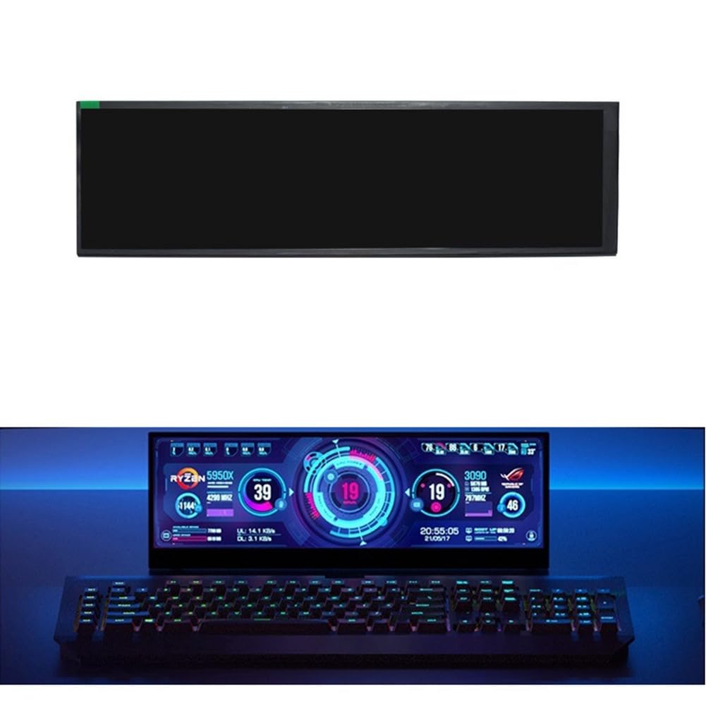 8.8 Inch PC Temperature Sensor Display Monitor - Wide Touch Screen with Protective Case, Compatible with Windows/Mac - Perfect for Gaming, Office Work & PC Monitoring