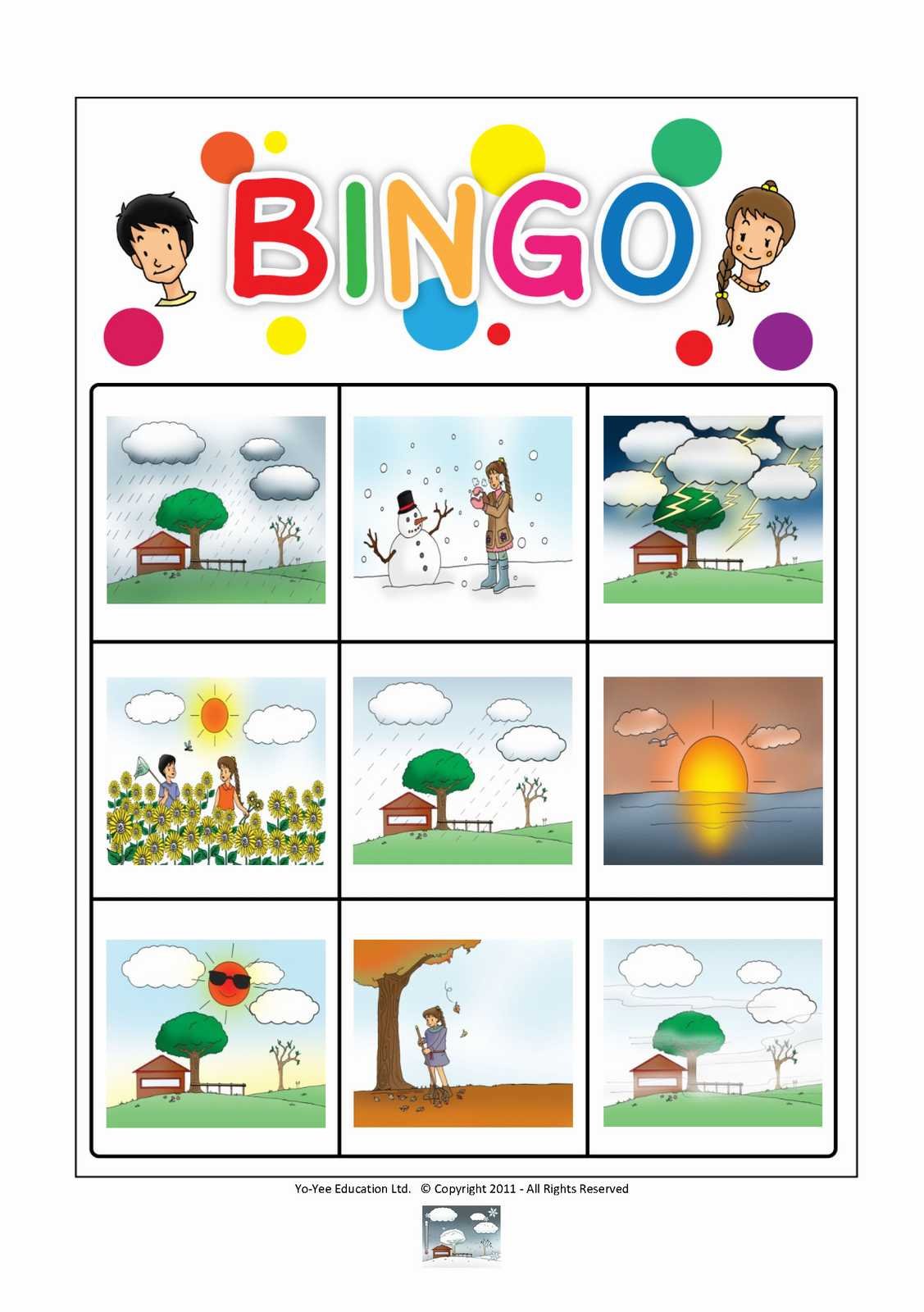Weather & Seasons Flash Cards with Bingo Game - Educational Vocabulary Picture Cards for Toddlers, Kids & Adults - Perfect for Classroom Learning & Family Game Night