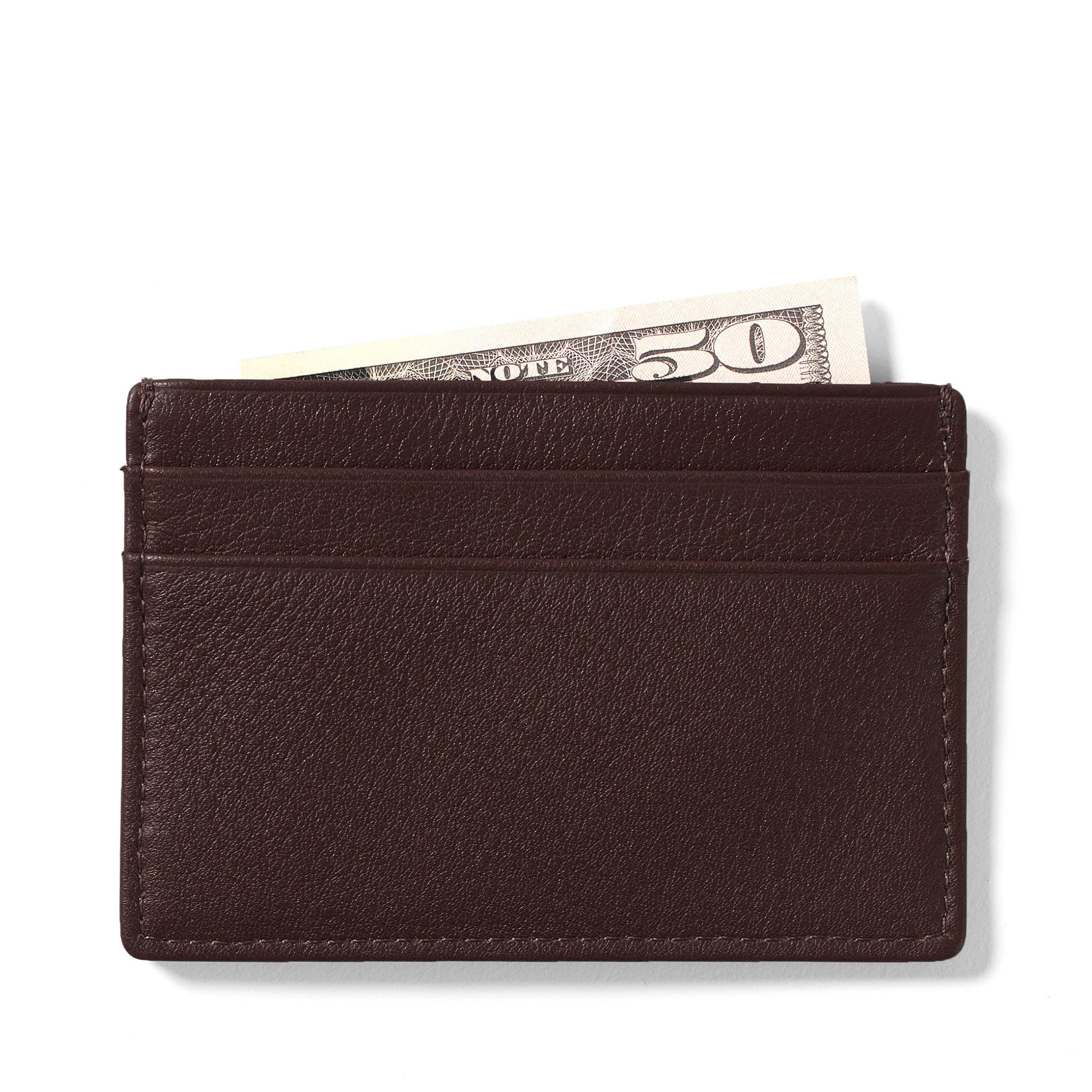 Slim Leather Card Holder Wallet - RFID Blocking Brown - Perfect for Minimalist Everyday Carry & Travel Accessories