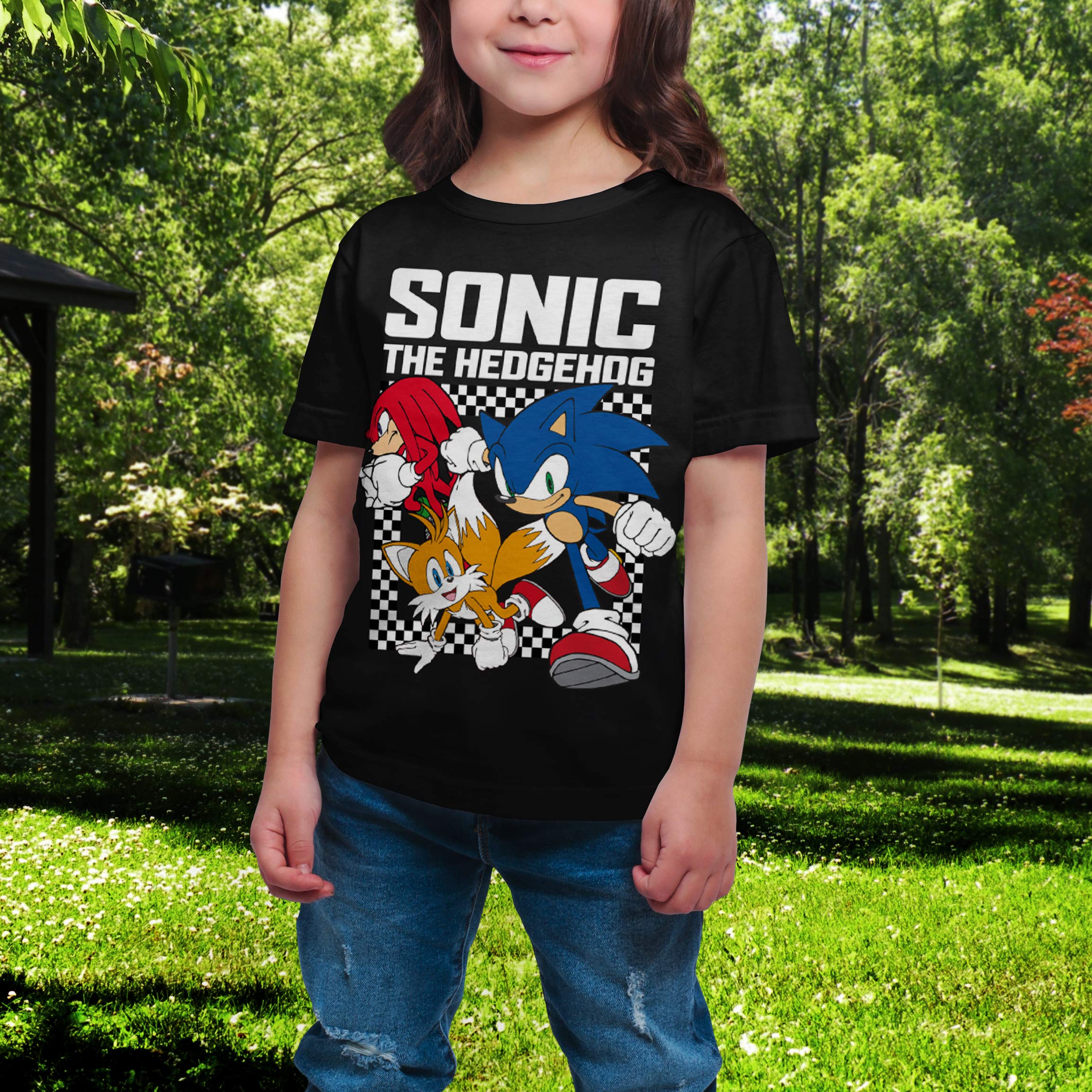 Sonic vs Shadow Split Graphic T-Shirt for Men & Women - Classic Video Game Vintage Distressed Tee - Perfect for Gaming Events, Cosplay & Retro Fashion