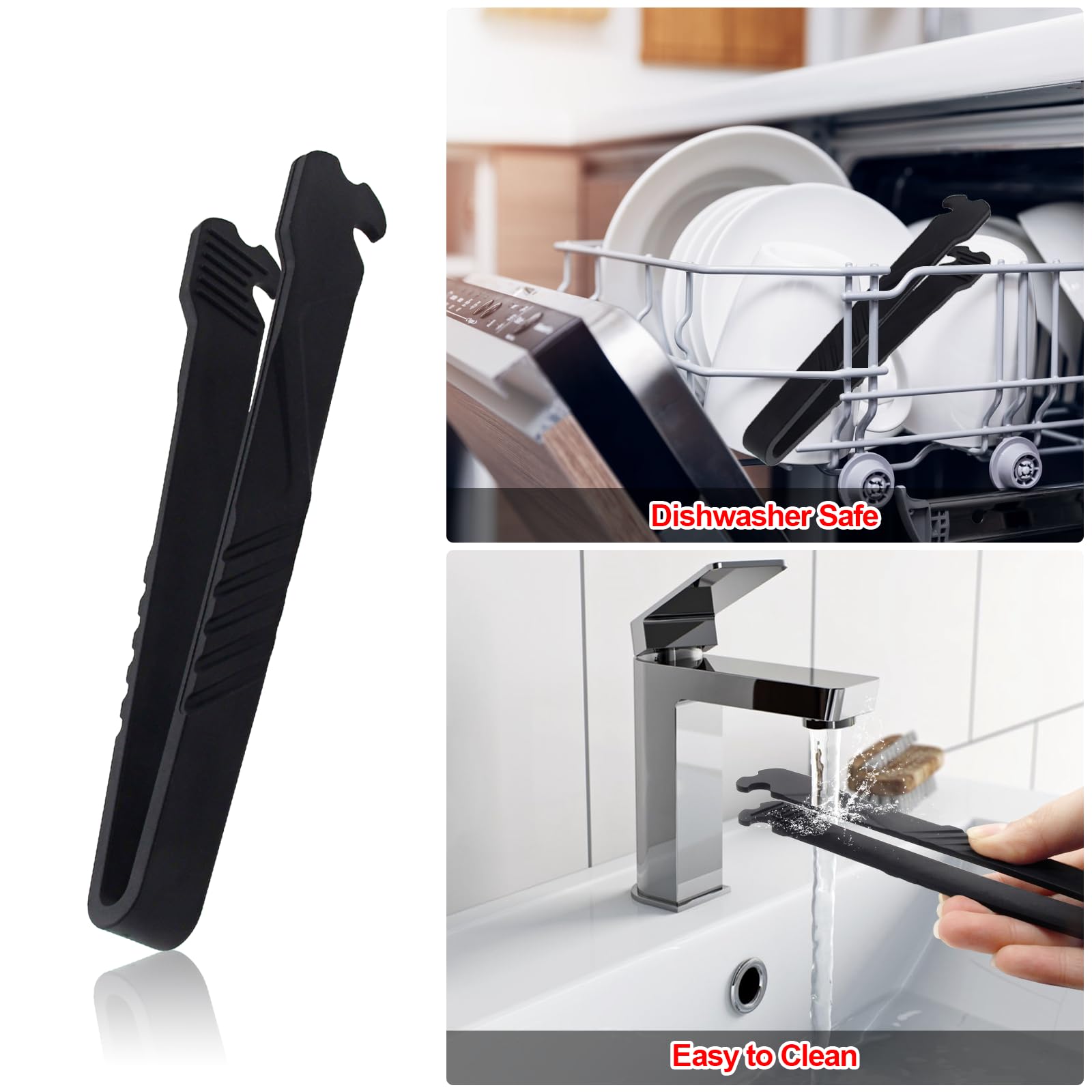 KIBBEH Multifunctional Oven Rack Puller Tool - Heavy Duty Push & Pull Handle for Toaster, Air Fryer, Convection Oven (Black) | Safe & Easy Rack Removal for Baking, Roasting & Cooking