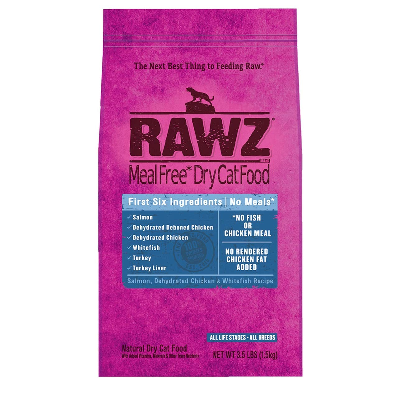 Premium 3-Pack Dehydrated Salmon, Chicken & Whitefish Cat Treats - Grain-Free, High-Protein Snacks for Cats - 3.5lb Resealable Bag - Perfect for Training Rewards, Dental Health & Weight Management