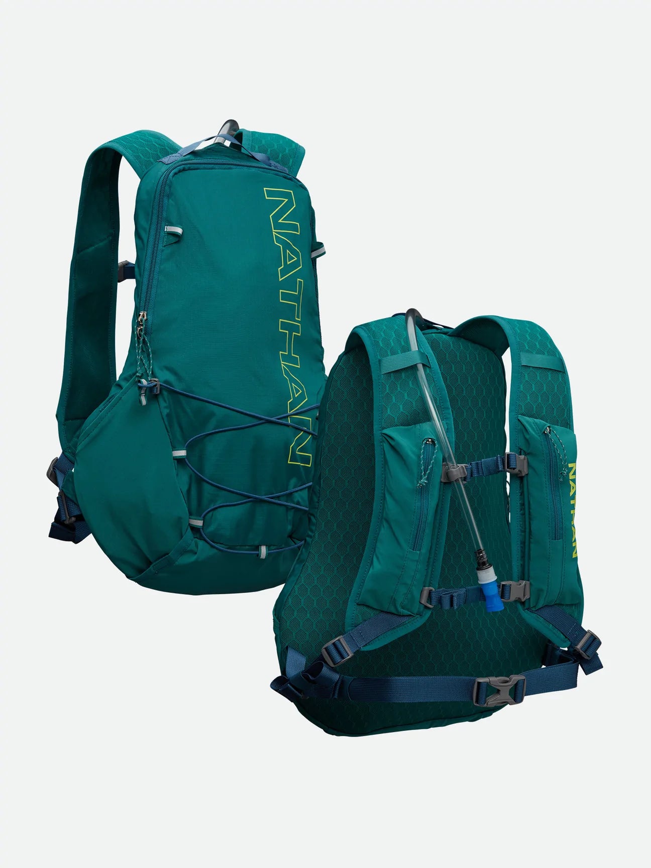 10L Hydration Backpack for Hiking, Running & Biking - Lightweight & Durable Crossover Water Bladder Pack (Storm Green/Lime) - Perfect for Outdoor Adventures, Sports & Travel