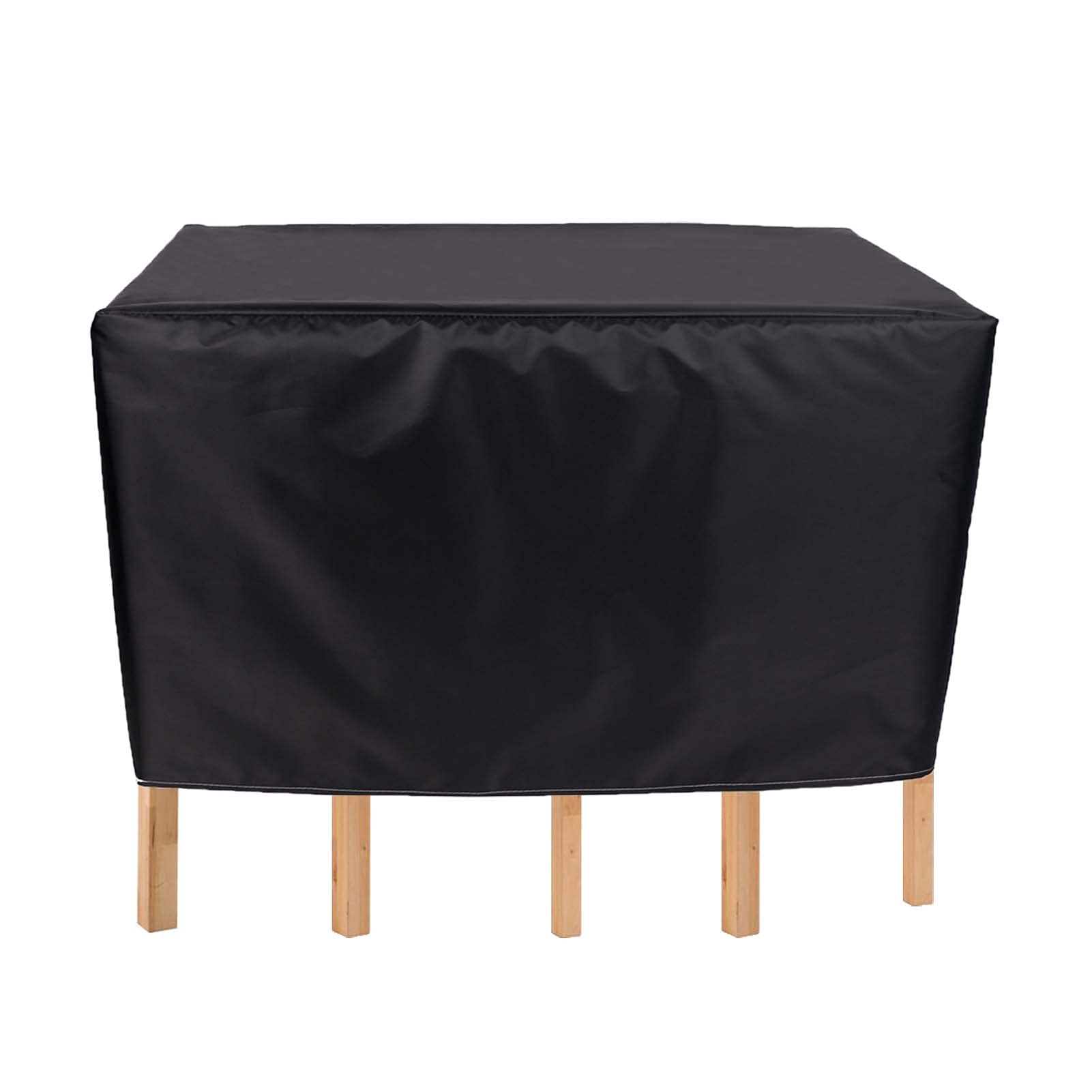 WZDD 83”x55”x31” Waterproof Rectangular Patio Table Cover - 420D Heavy-Duty Outdoor Furniture Protection, Windproof & UV-Resistant Black Table and Chair Set Cover - Perfect for Backyard, Deck, and Garden Use