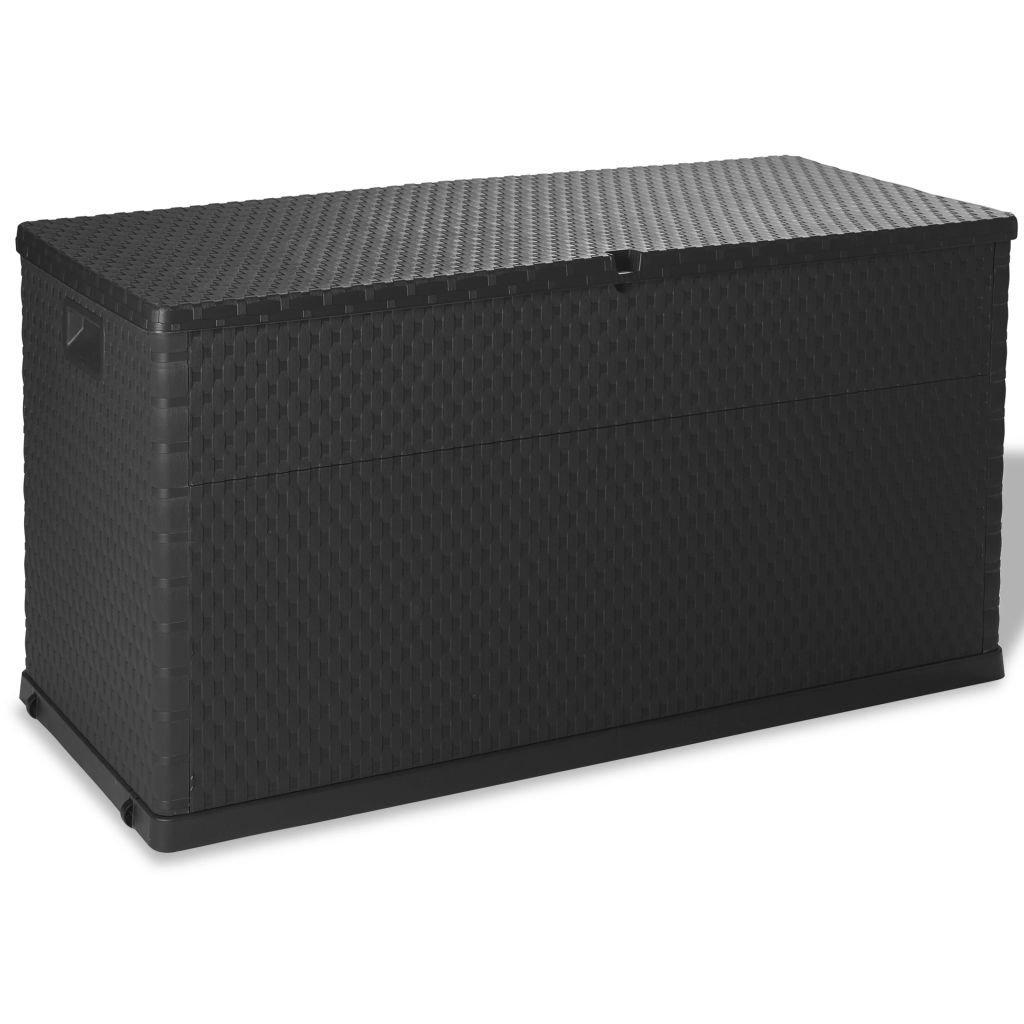 vidaXL Outdoor Garden Storage Box with Lock - Waterproof & Durable Deck Box for Patio Furniture Cushions, Pool Toys, and Gardening Tools - Perfect for Backyard, Deck, and Poolside Organization