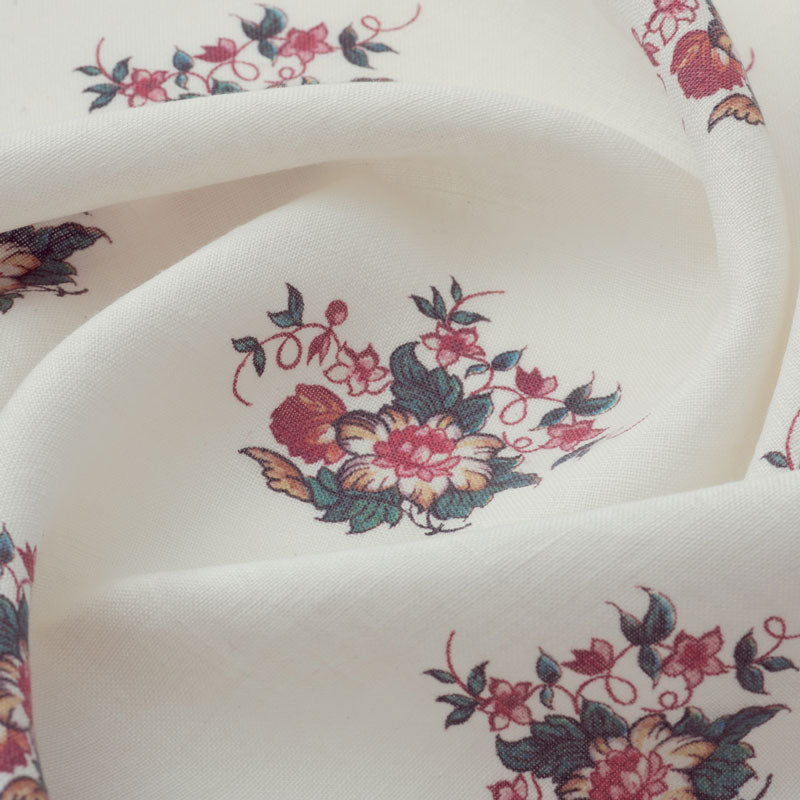 Balazuc Posy Linen Ivory Fabric Swatches - Premium Linen Samples for Home Decor, Upholstery & DIY Craft Projects
