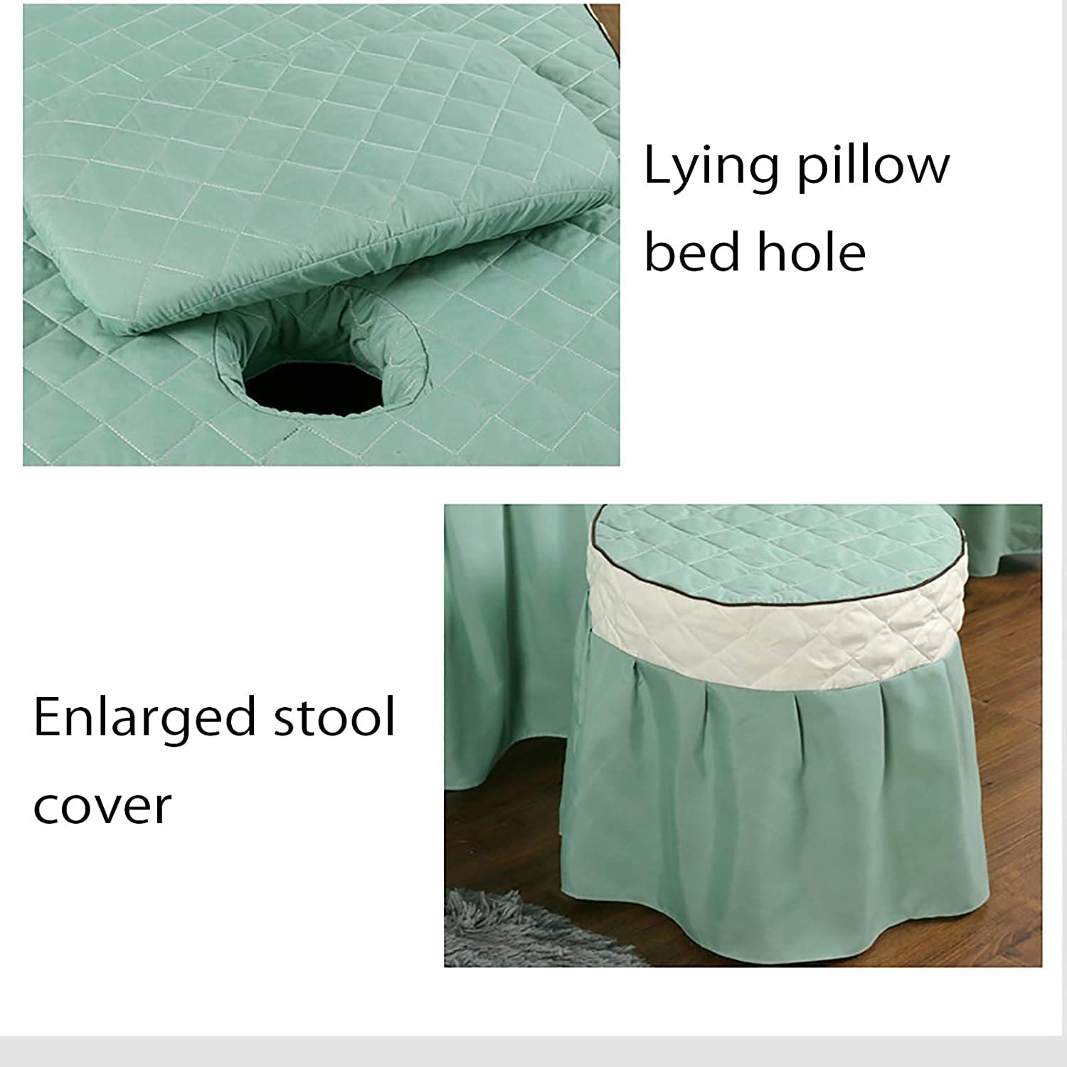 HOMONEY 100% Cotton Massage Table Linen Set - 4 Piece Round Massage Sheets with Face Hole for Spa, Salon & Beauty Treatments (70x190cm/28x75inch) - Soft & Breathable Bed Cover for Professional Massage Therapy & Relaxation