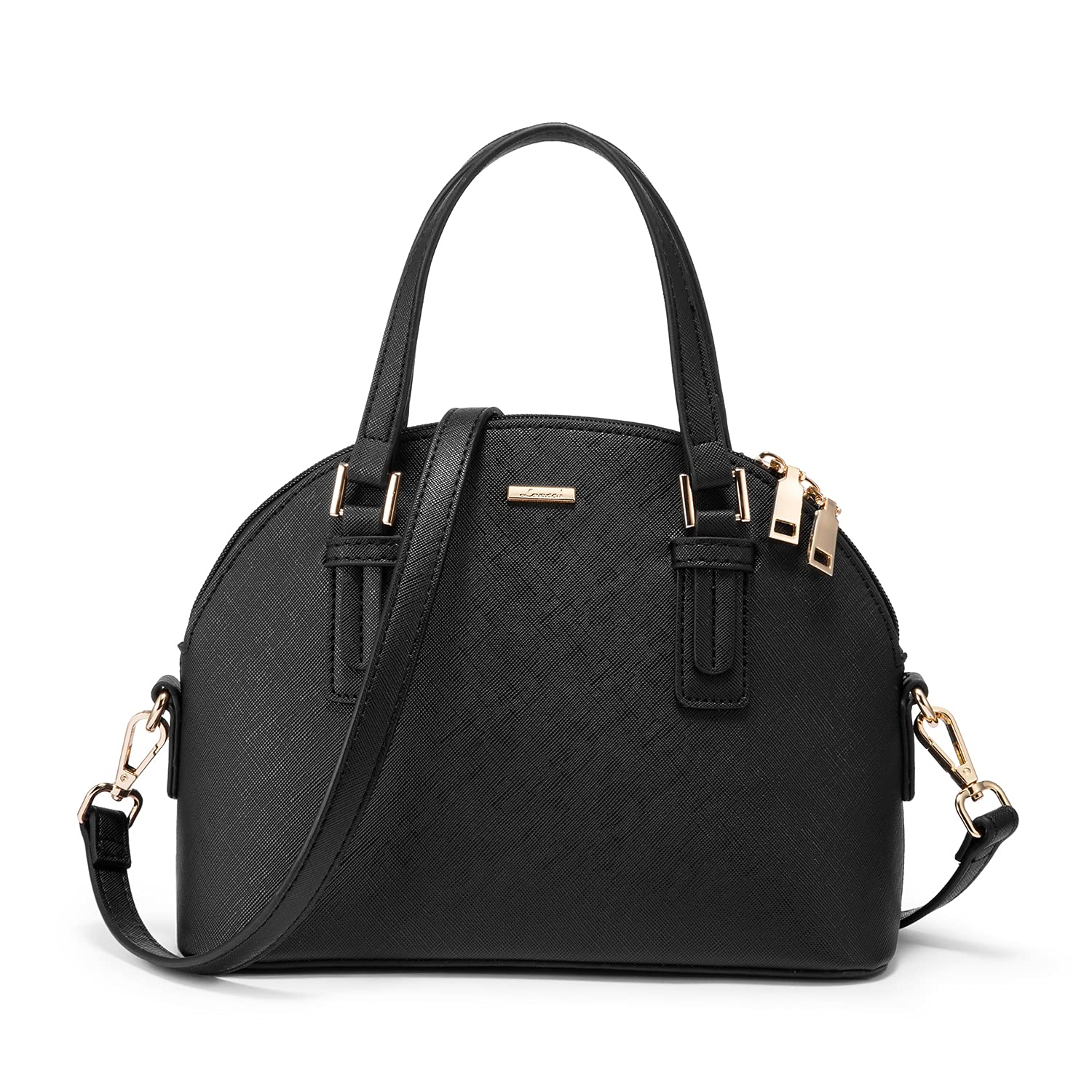 Women's Small Crossbody Bag with Double Zip - Stylish Dome Satchel for Daily Use & Travel