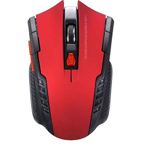 Wireless Mouse 2.4G Portable Optical Office Mouse with 3 Adjustable DPI - Ergonomic USB Computer Mouse for Laptop, PC, Mac - Red Right-Handed Design for Work, Gaming & Home Office Use