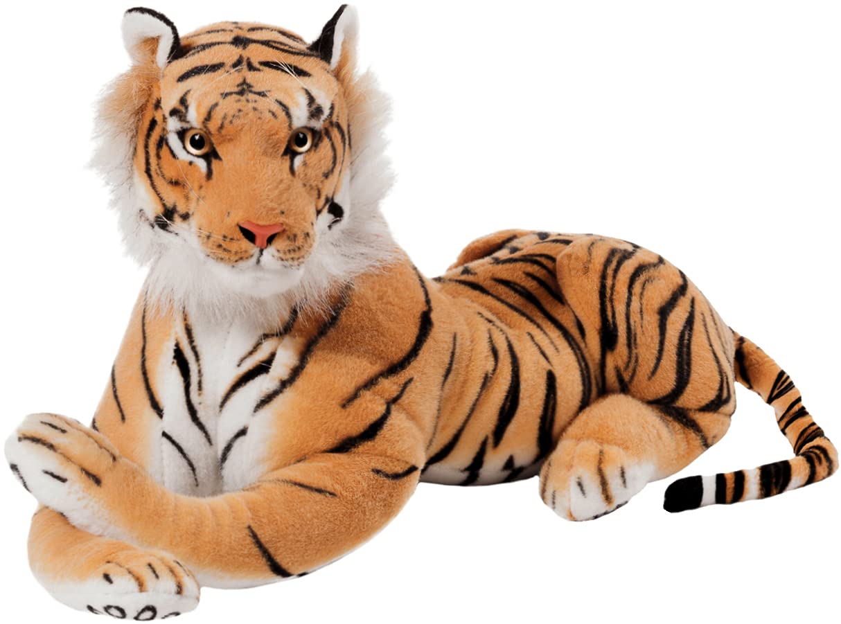 BRUBAKER 45cm Brown Tiger Plush Toy - Soft Stuffed Animal for Kids, Cuddly Tiger Plushie - Perfect for Bedroom Decor, Gifts, and Nursery Room