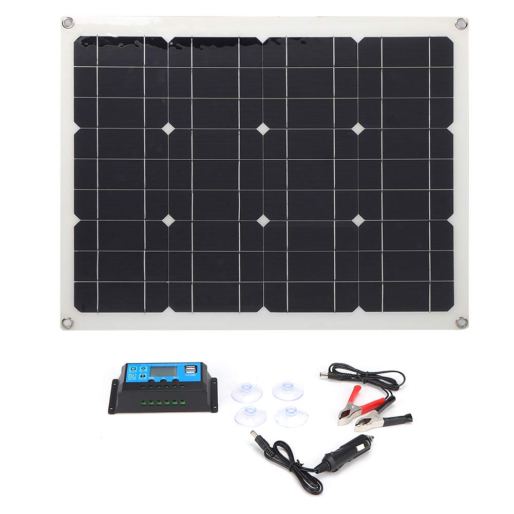 40W Solar Panel Charger - Semi-Flexible Monocrystalline 5V USB Portable Power for Phones, Camping, RV, Boats & Emergency Backup