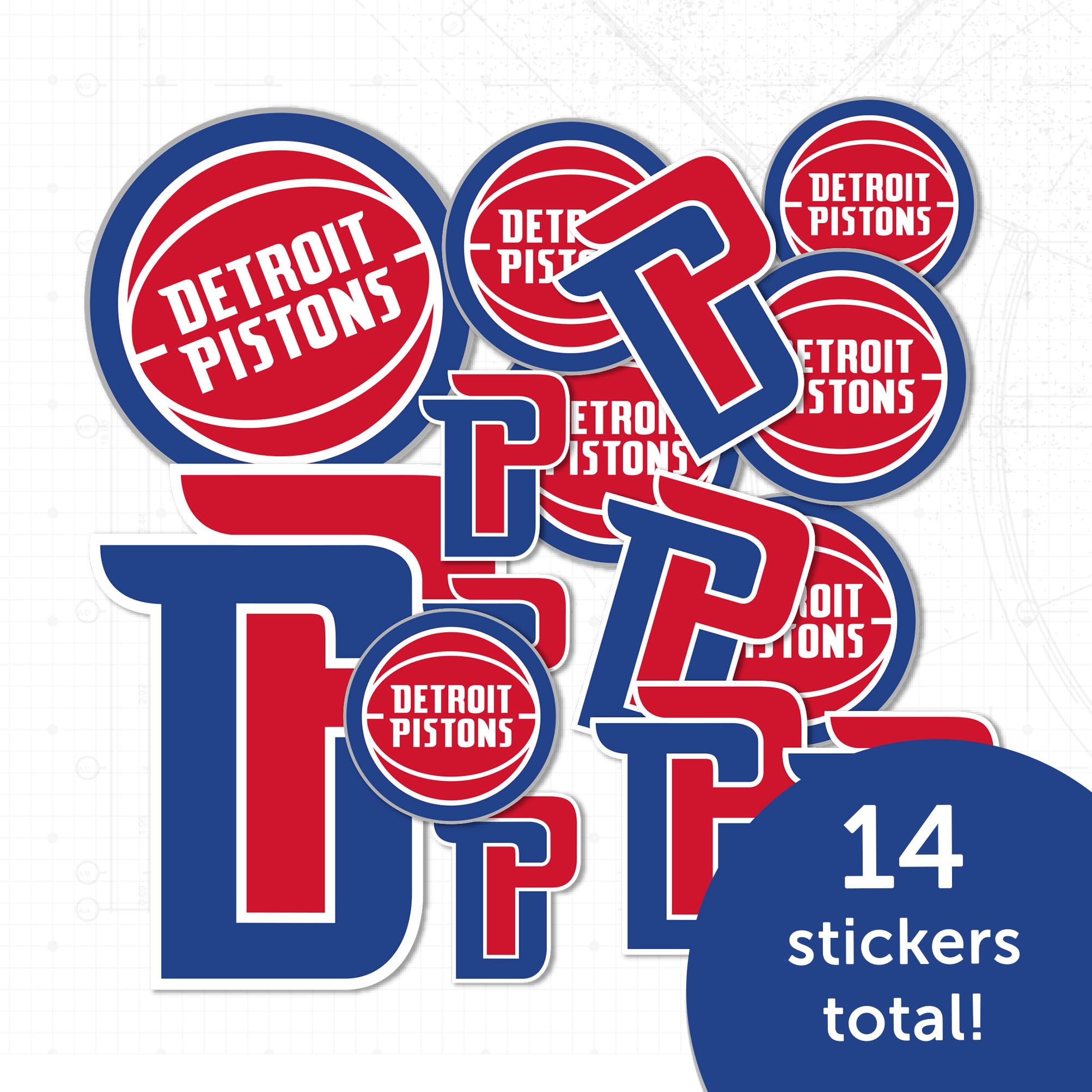 Official Detroit Pistons NBA Sticker Decal Set - Vinyl Waterproof Stickers for Laptop, Water Bottle, Car, Scrapbook & DIY Crafts - Perfect for Fans, Gifts & Home Decor