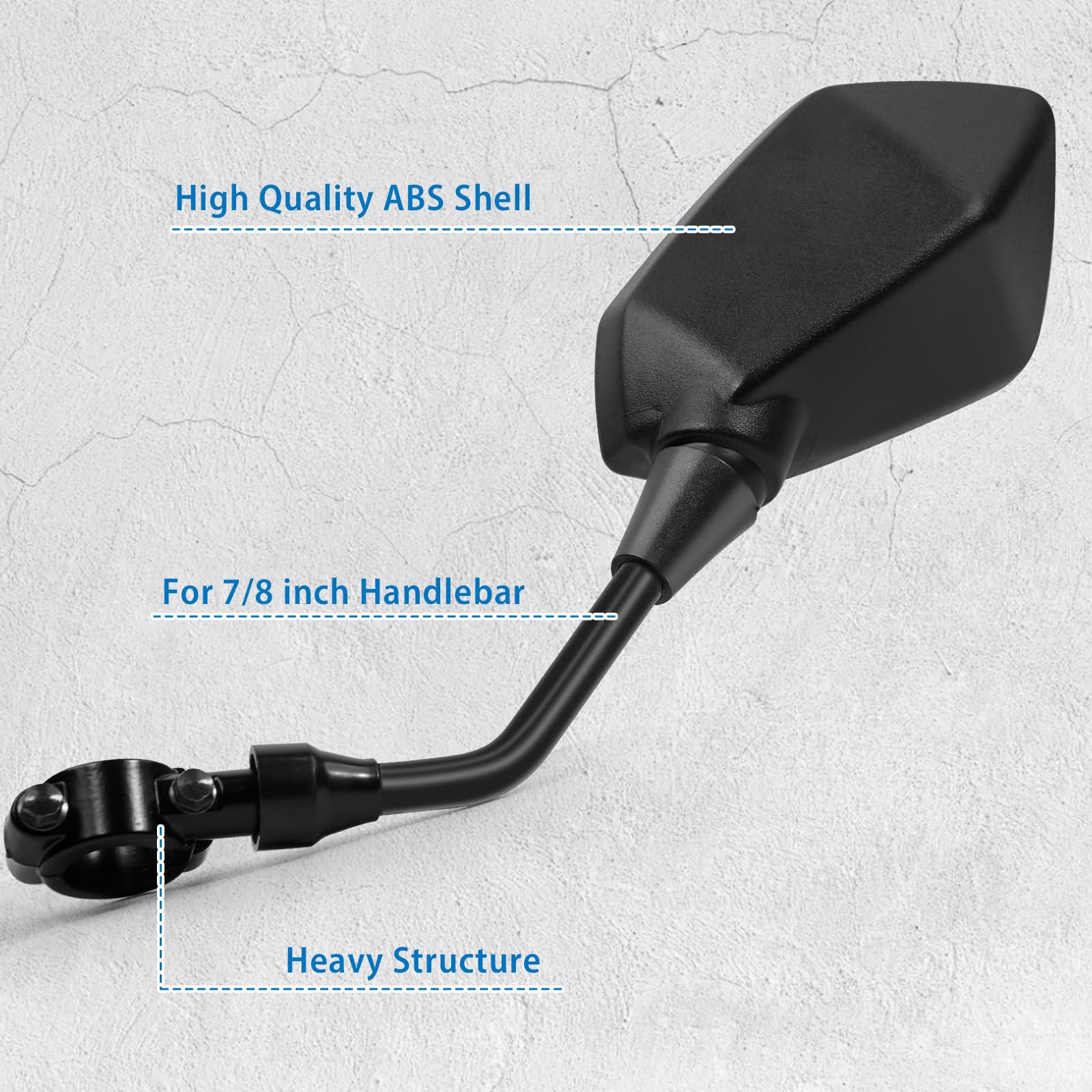 ATV Mirror & Motorcycle Side Mirrors - 8mm/10mm Bolt & 7/8
