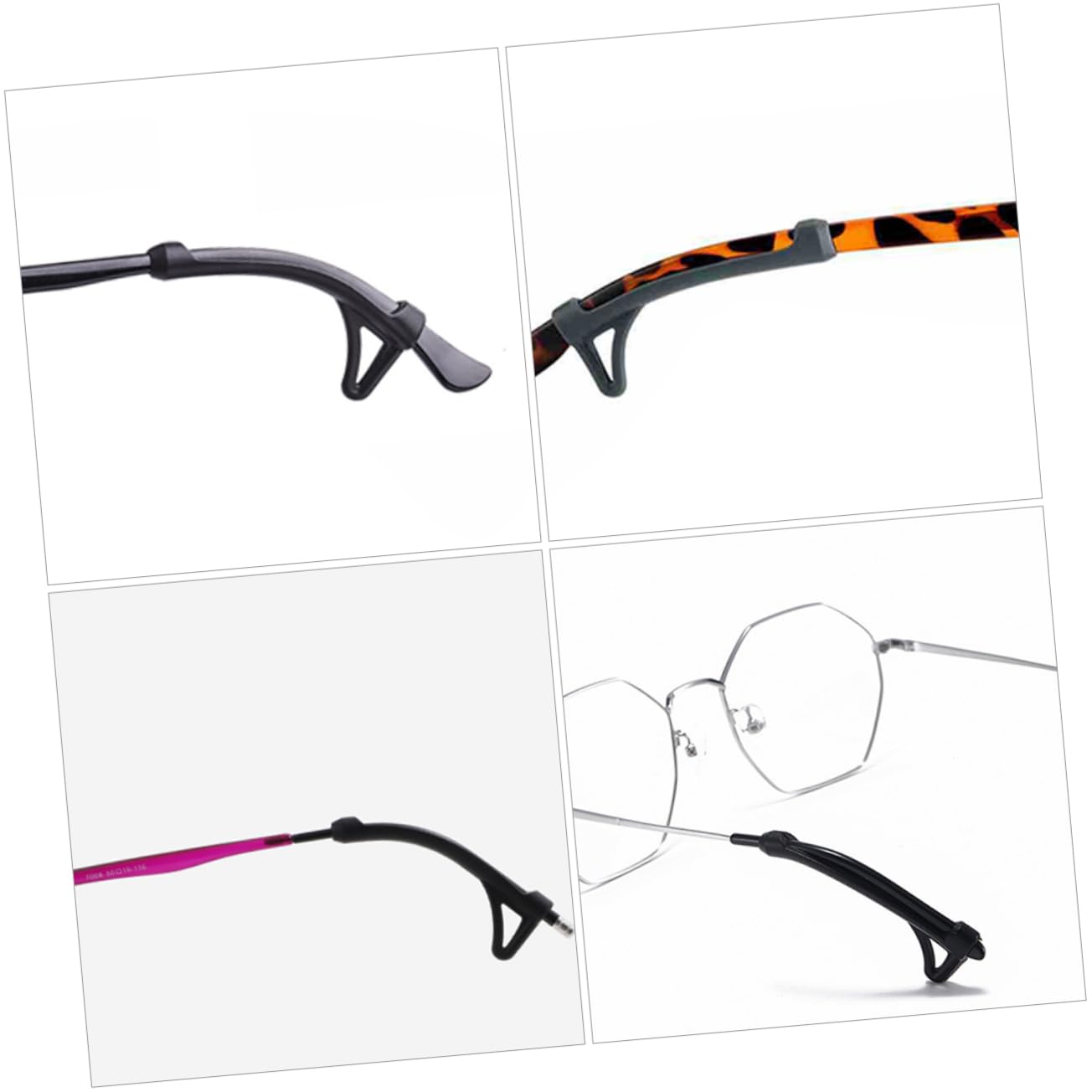 OSALADI 5 Pairs Non-Slip Silicone Glasses Grips - Anti-Slip Eyeglass Ear Hooks & Holders - Black Silica Gel Glasses Accessories for Secure Fit - Perfect for Sports, Reading & Daily Wear