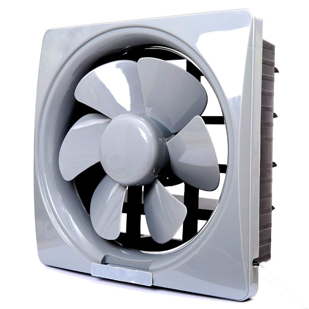 10 Inch Low Noise Bathroom Extractor Fan - Gray Ventilation Fan for Kitchen, Bathroom & Window - Quiet Household Exhaust Fan for Improved Air Quality & Odor Control