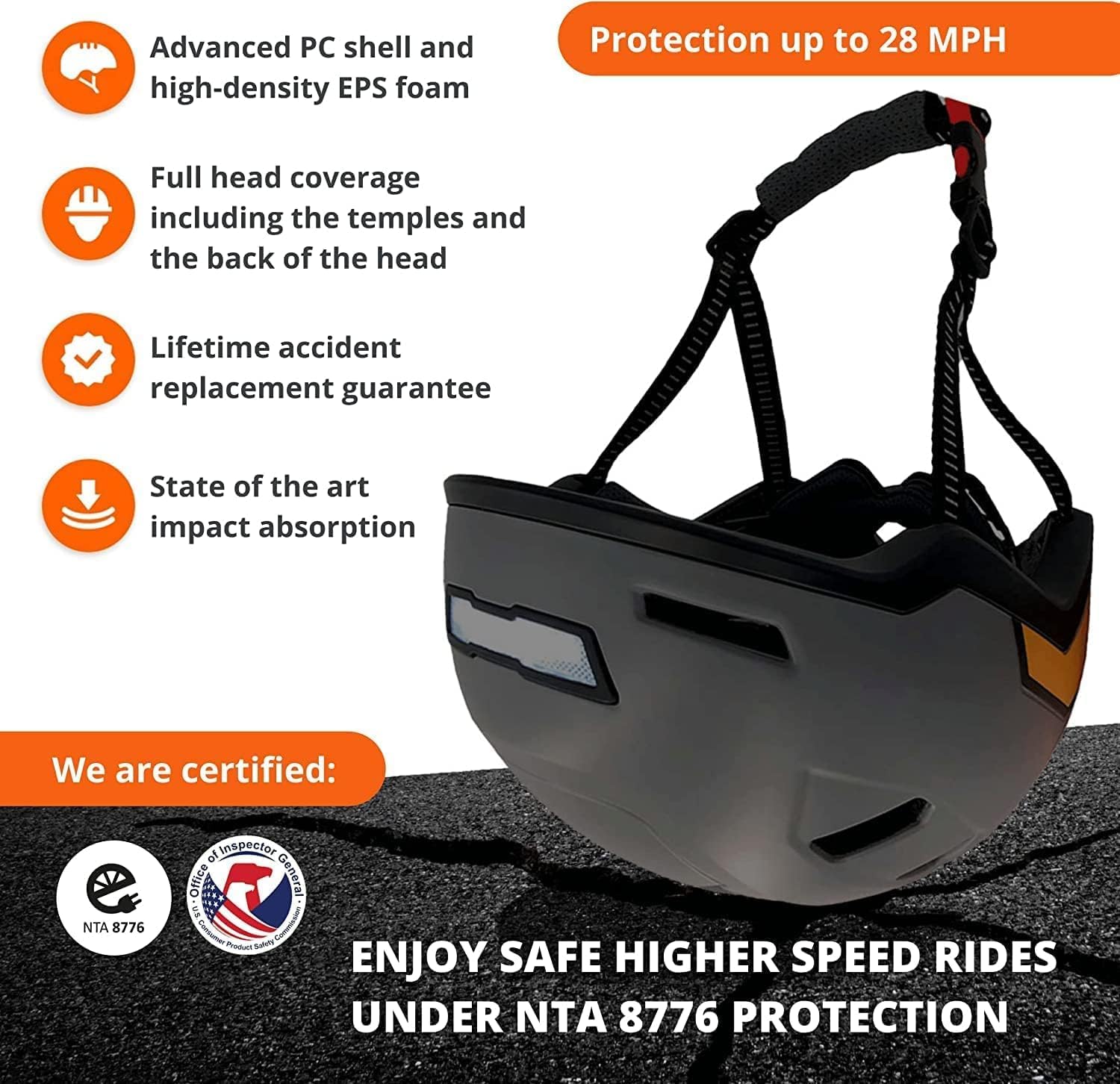 LED Bike Helmet for Adults - CPSC & NTA-8776 Certified Safety Cycling Helmet for Men & Women - Perfect for E-Bikes, Scooters, Onewheel, Commuting & Mountain Biking - Night Riding & Urban Cycling Essential Gear