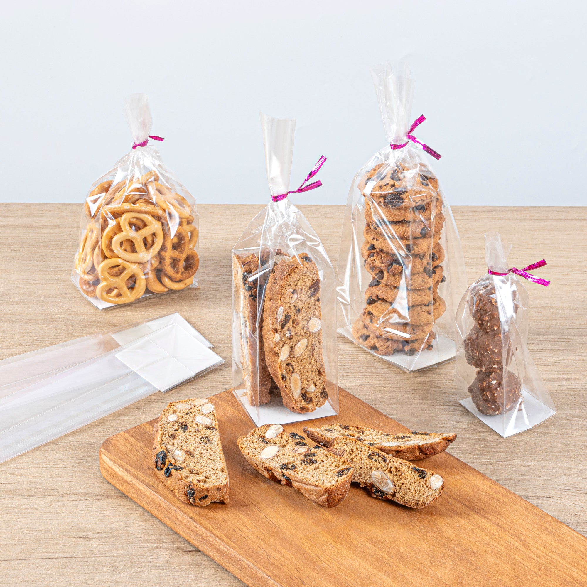Clear Plastic Gusset Bags with Flat Bottom - 2