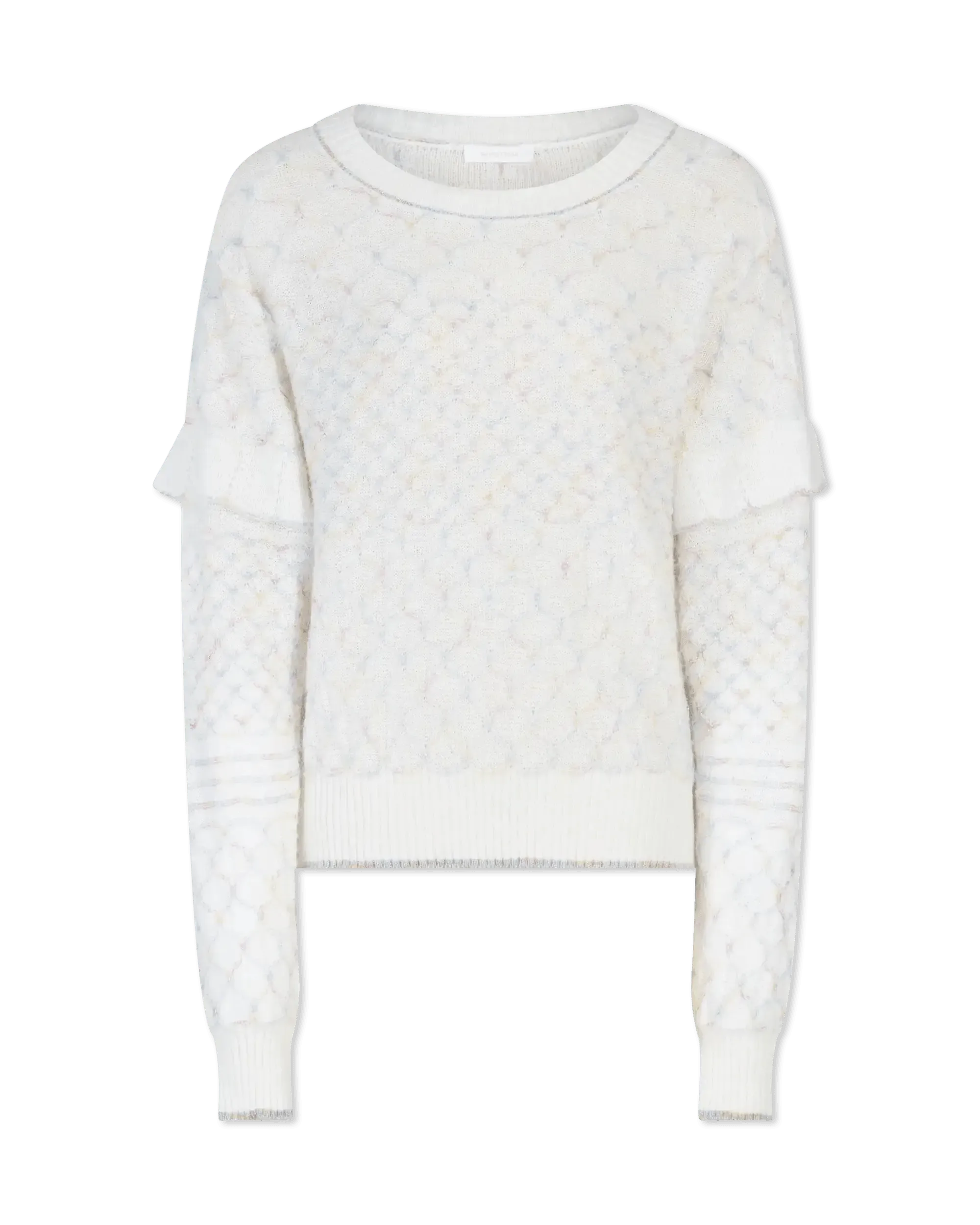 Stylish Linen Multicolor Metallic Crewneck Sweater for Women | Comfortable & Fashionable Knit Pullover | Perfect for Casual Outings, Office Wear & Fall Layering