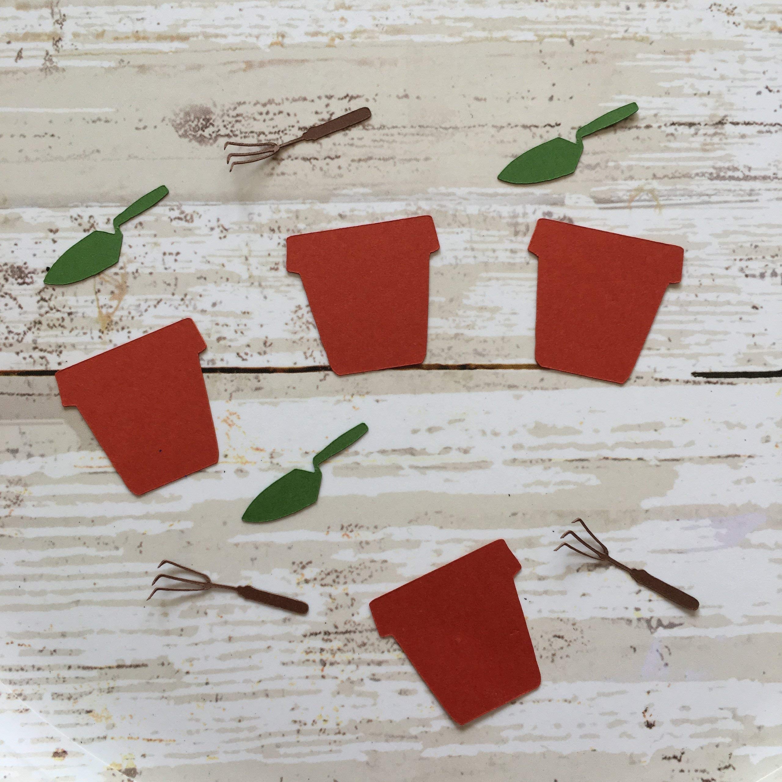 Colorful 1in Gardening Confetti Set - Flower Pot, Hand Rake & Shovel Cutouts for Garden Decorations | Vegetable-Shaped Party Favors & Table Scatter | Perfect for Spring Garden Parties, Baby Showers & Outdoor Weddings