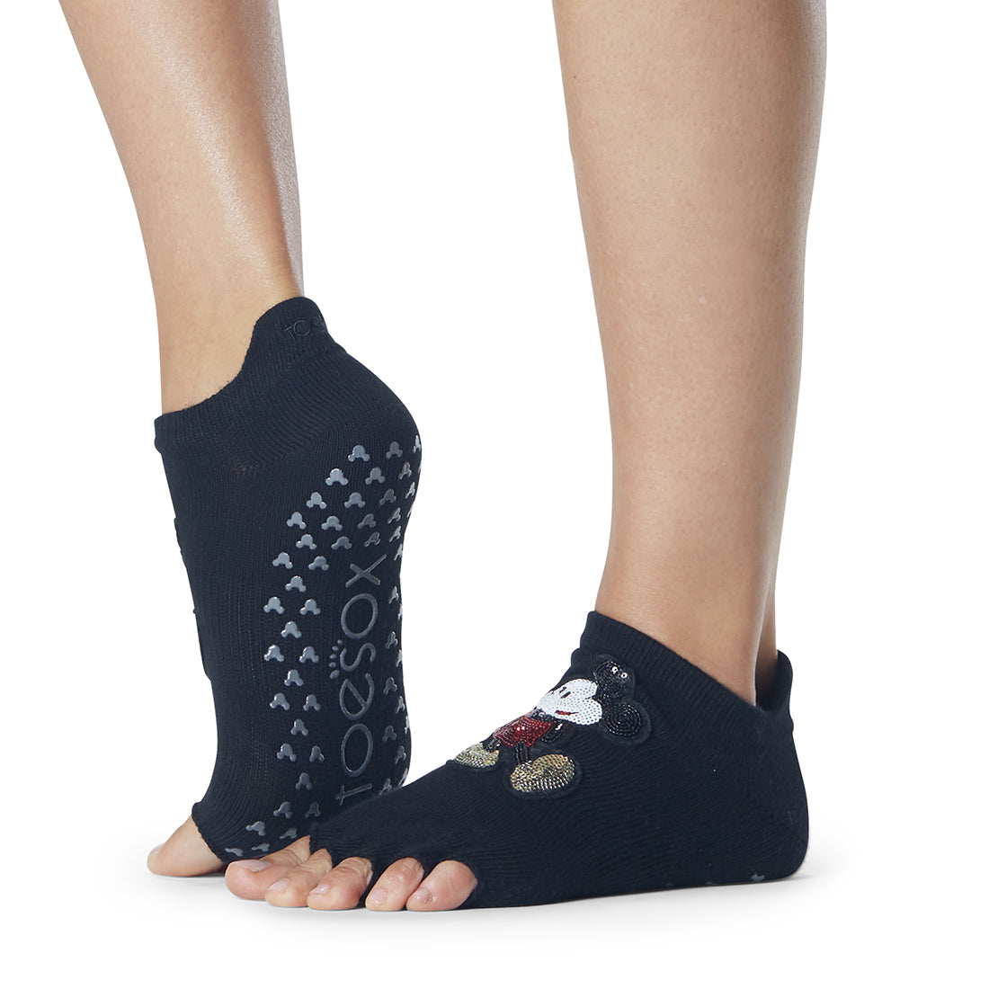 Disney-Inspired Low Rise Grip Socks by ToeSox - Non-Slip Yoga, Pilates & Barre Workout Socks for Women - Perfect for Dance, Fitness & Studio Activities