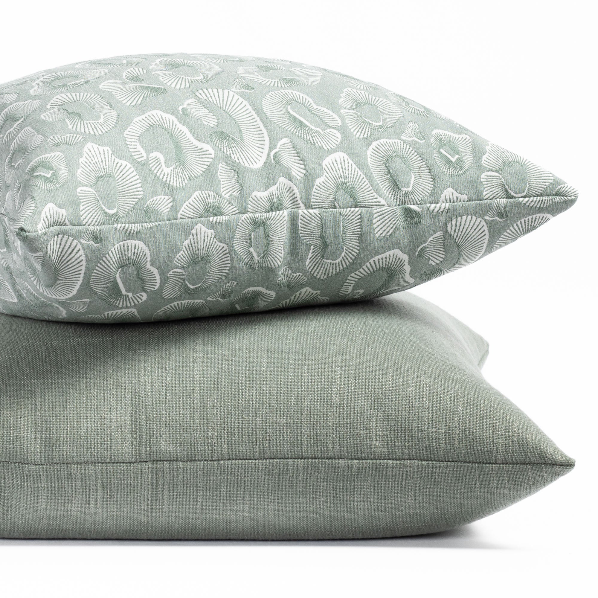 Ocean 20x20 Inch Decorative Throw Pillow Cover - Jade Green Square Cushion for Sofa, Bed, Living Room & Home Decor