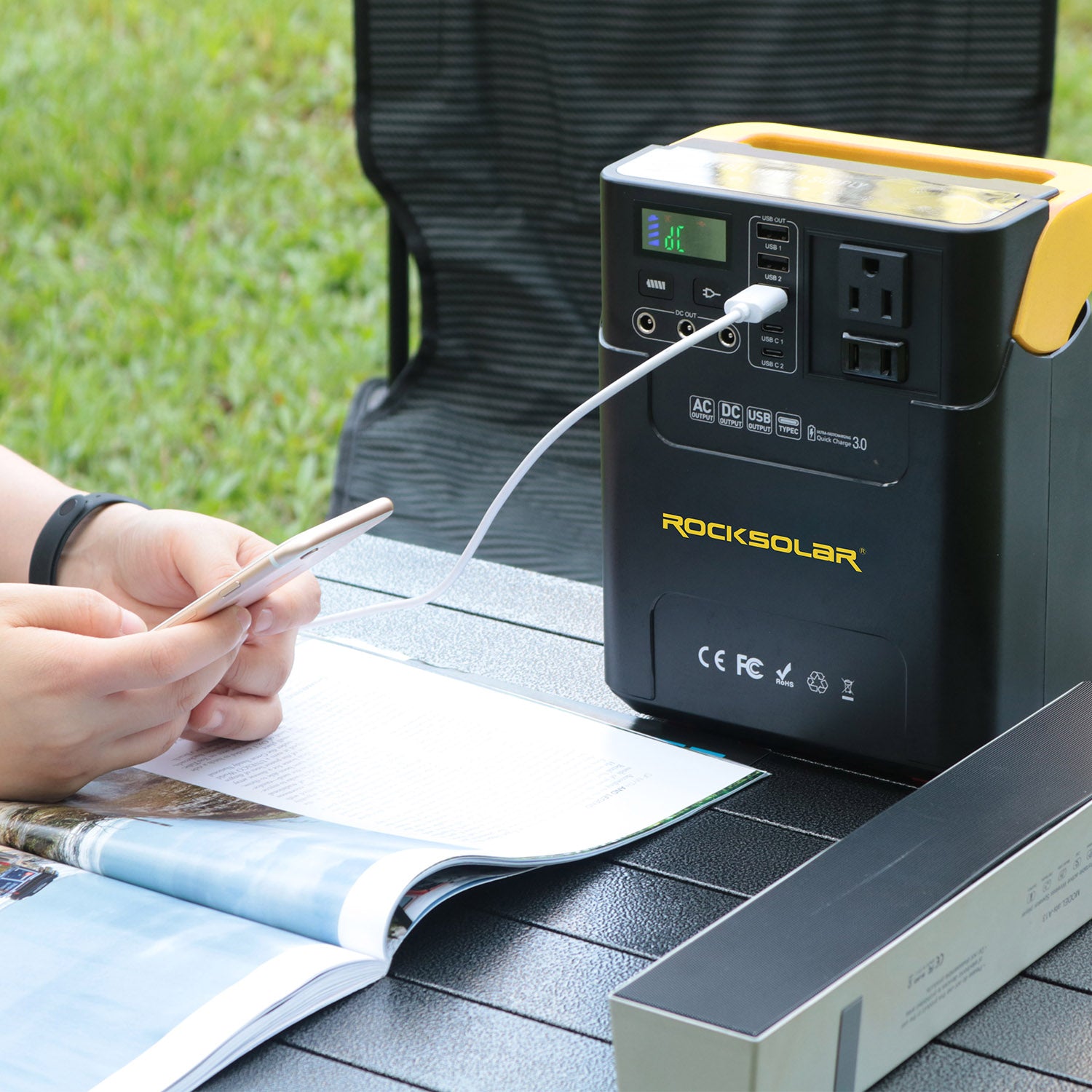 ROCKSOLAR 100W 133Wh Portable Power Station - Solar Generator for Camping, RV, Emergency Backup & Outdoor Adventures