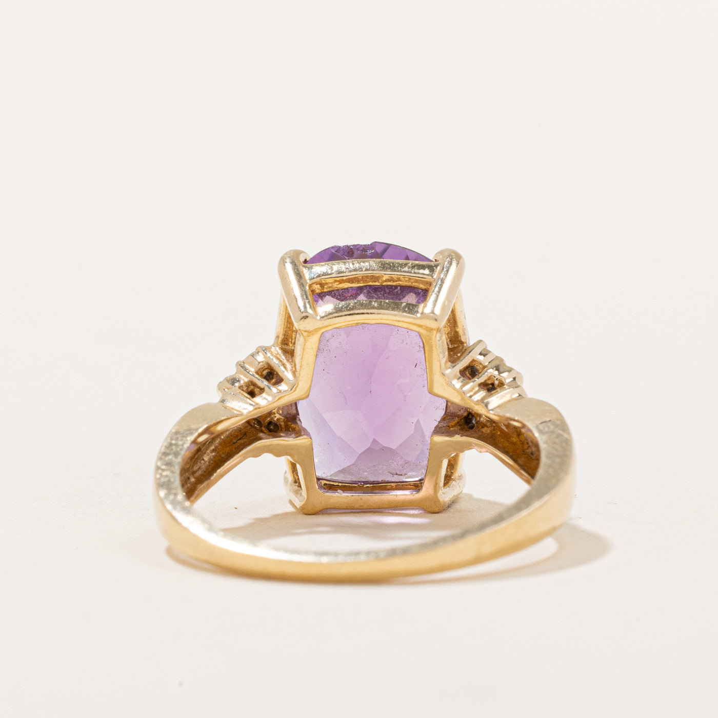 5.00ct Amethyst & 0.05ct Diamond Cocktail Ring - Size 7 | Elegant Statement Jewelry for Evening Parties, Weddings & Special Occasions