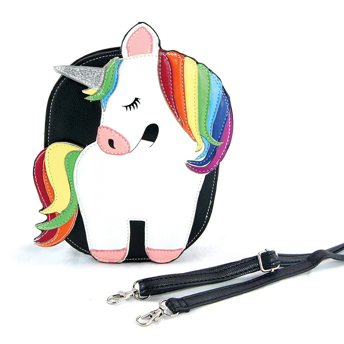 Rainbow Unicorn Crossbody Bag - Cute Vinyl Purse for Women & Girls - Perfect for School, Travel, and Everyday Use