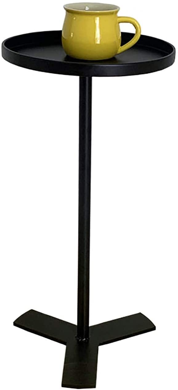 LQ Side Table - 11 x 22 Inch Metal Coffee Table for Living Room, Bedroom, Office & Balcony - Easy Assembly Black/Gold/White End Table - Perfect for Small Spaces, Reading Nook & Home Decor