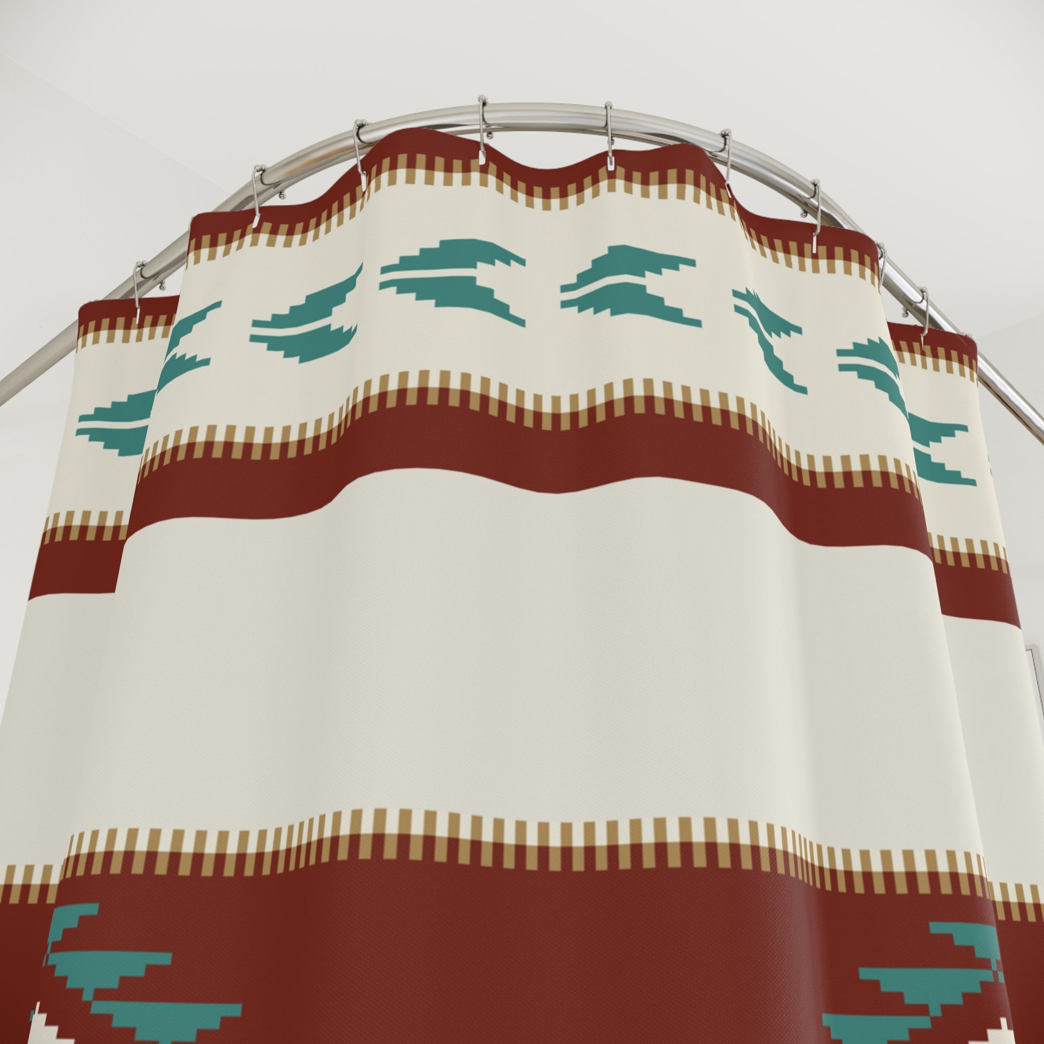 Sedona Falls Southwestern Shower Curtain - 71 x 74 Inch Polyester Bathroom Decor with Rustic Desert Design - Perfect for Southwest Style Bathrooms & Spa Retreats