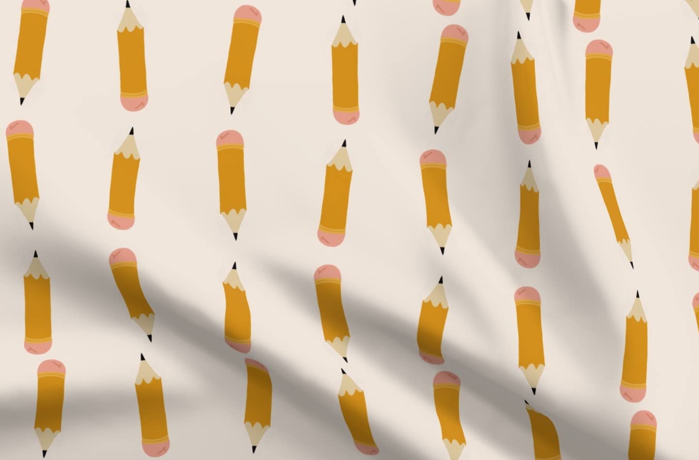 Pencils School Apples Fall Fabric by The Yard - Upholstery & Home Decor for Educators
