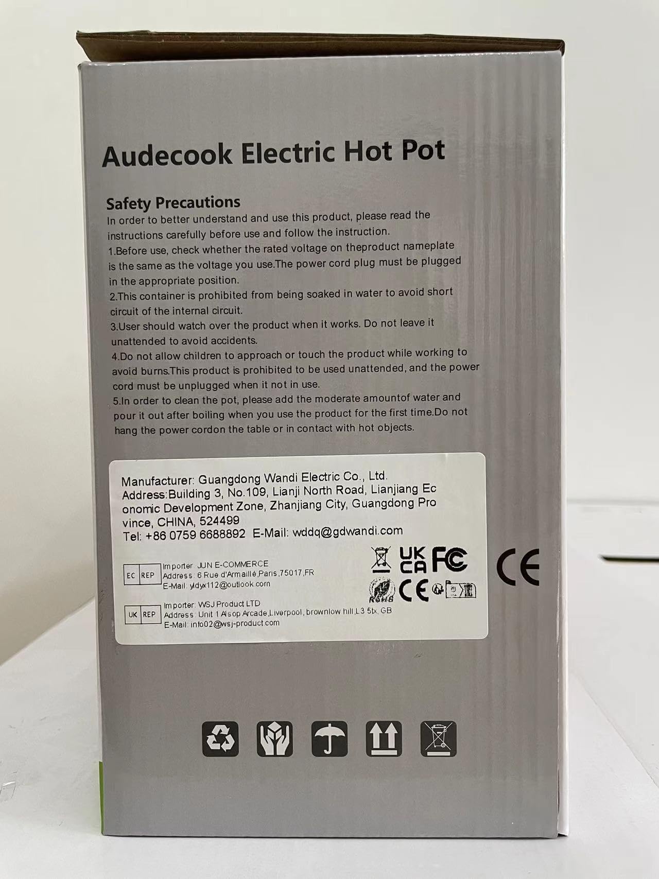 Audecook 1.7L Electric Hot Pot - Portable Nonstick Mini Skillet with Adjustable Temperature, Multi-Cooker for Noodles, Soup, Steak, Eggs & Oatmeal | Perfect for Dorm, Office, Travel & Small Kitchen Cooking