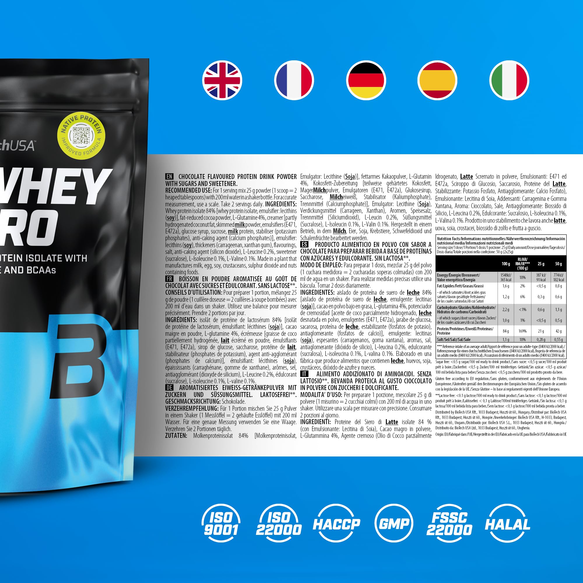BioTechUSA Iso Whey Zero 500g - Premium Whey Protein Isolate Powder for Muscle Growth & Recovery - Ideal for Post-Workout, Weight Loss & Fitness Enthusiasts