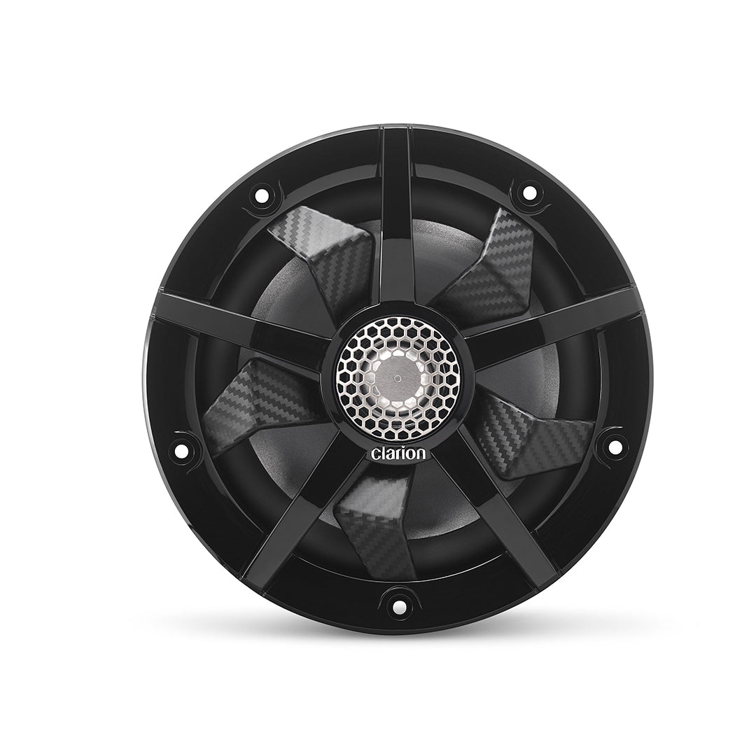 Clarion CM1623RL 6.5 Inch 2-Way Marine Speakers with RGB LED Lighting - Includes Black & Silver Grilles for Boats, Yachts & Outdoor Waterproof Audio Systems
