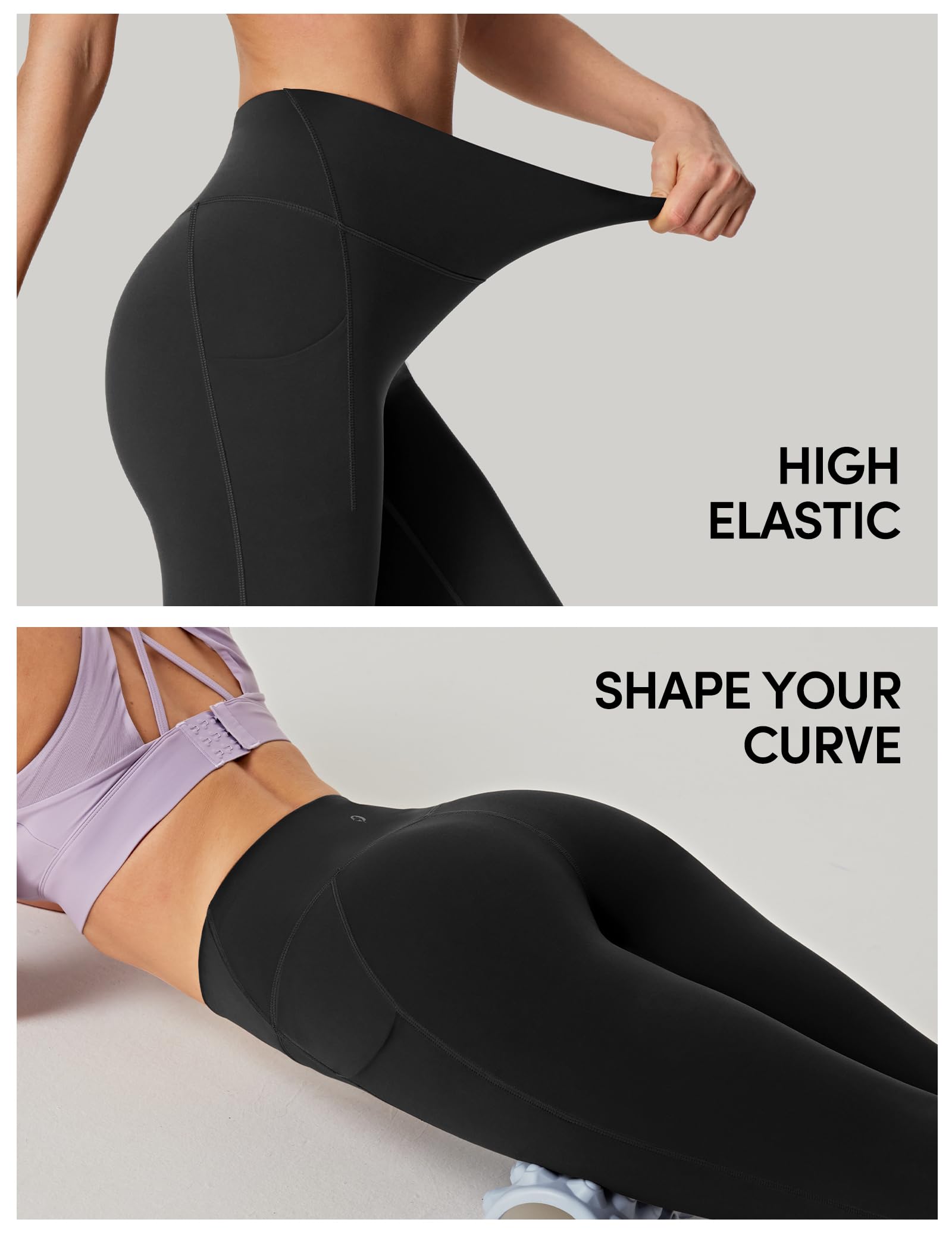 IUGA Women's High Waisted Yoga Pants - Buttery Soft No Front Seam Leggings with Pockets for Tummy Control | Perfect for Workouts, Yoga & Everyday Wear