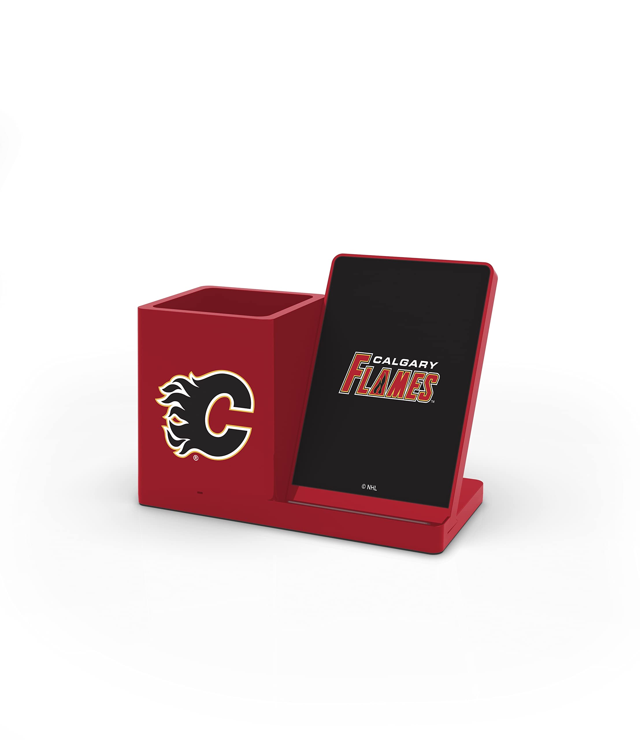 SOAR NHL Wireless Charger & Desktop Organizer - Fast Qi Charging Stand with Phone Holder, Cable Management for Office & Home Workspace - Perfect for Hockey Fans & Tech Lovers