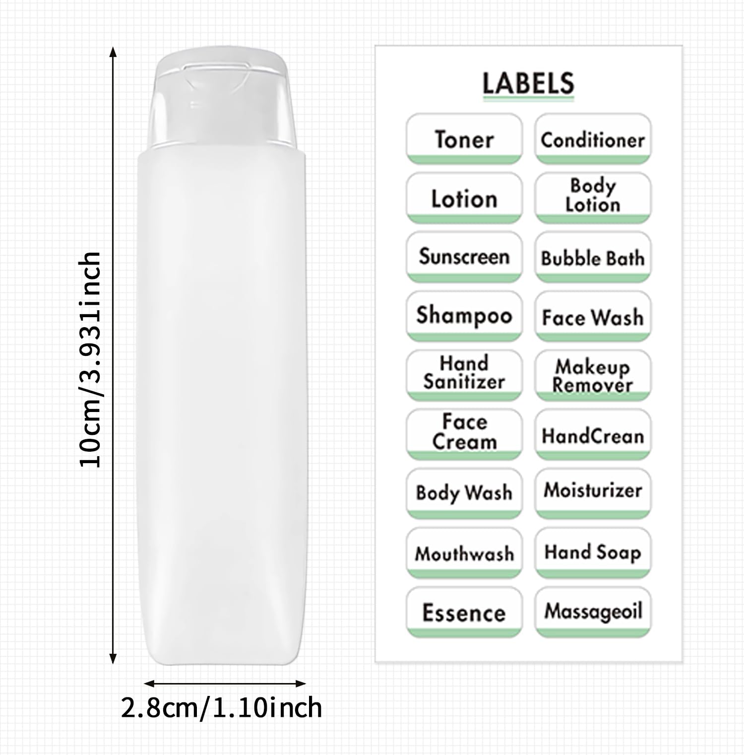 6-Pack 1 oz Refillable Travel Bottles for Toiletries & Cosmetics - Leak-Proof Squeeze Bottles with Labels - Perfect for TSA Carry-On, Vacation, Gym & Business Travel Essentials