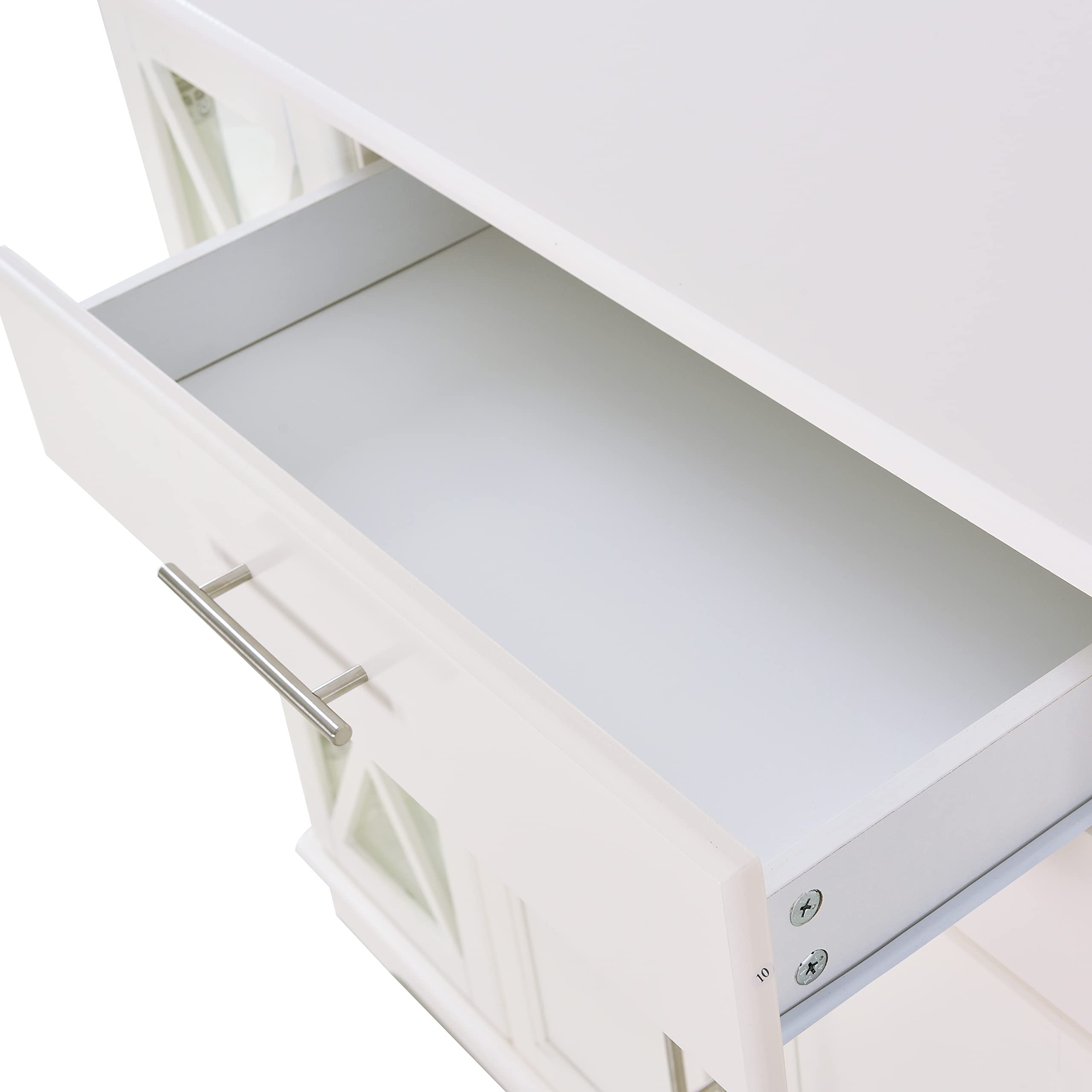Glass Buffet Cabinet with 2 Drawers & Doors - Storage Sideboard for Dining Room